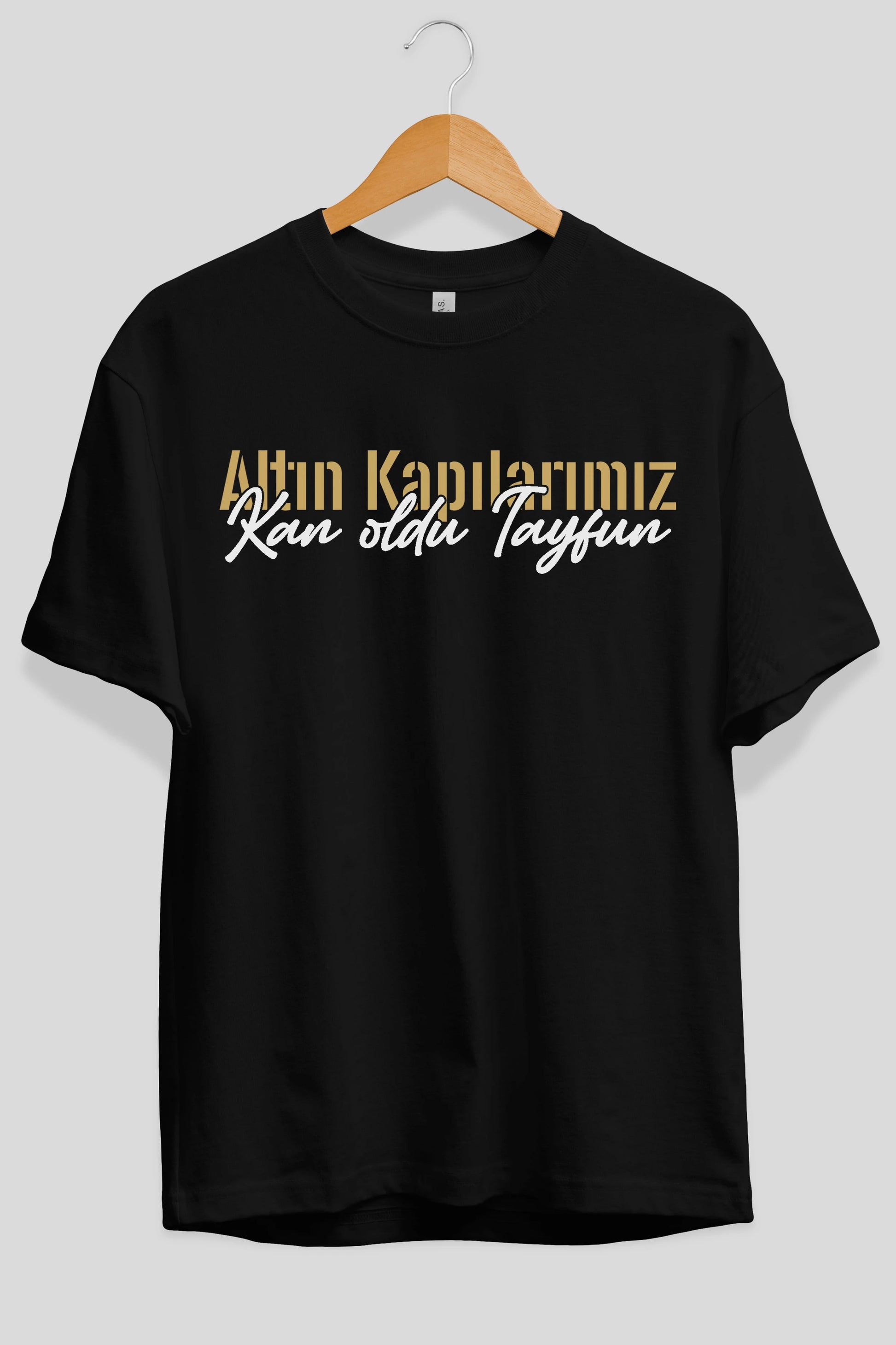 Altın Kapılarımız Kan Oldu Ön Baskılı Oversize t-shirt %100 pamuk Erkek Kadın Unisex