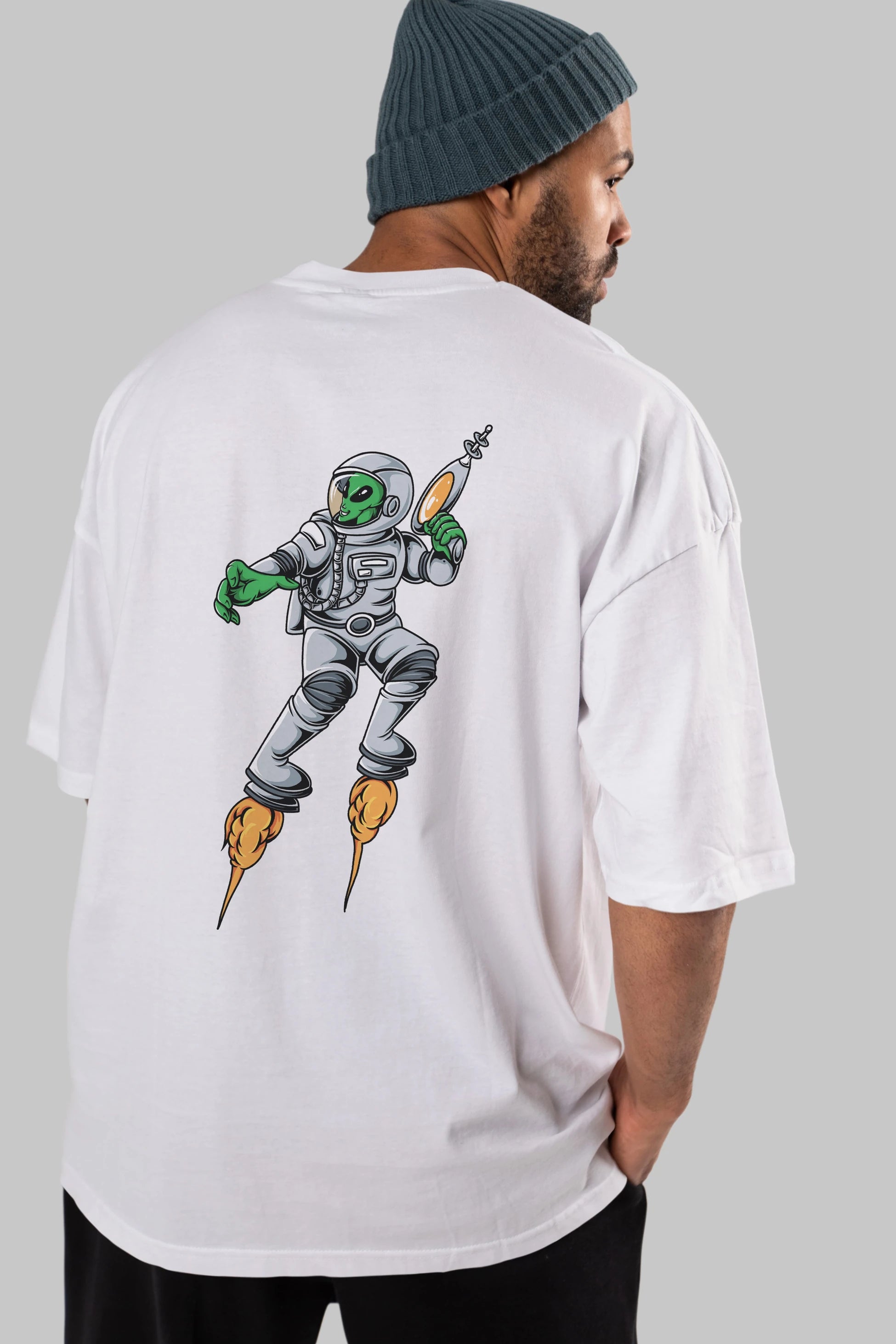 Alien Wars Arka Baskılı Oversize t-shirt Erkek Kadın Unisex