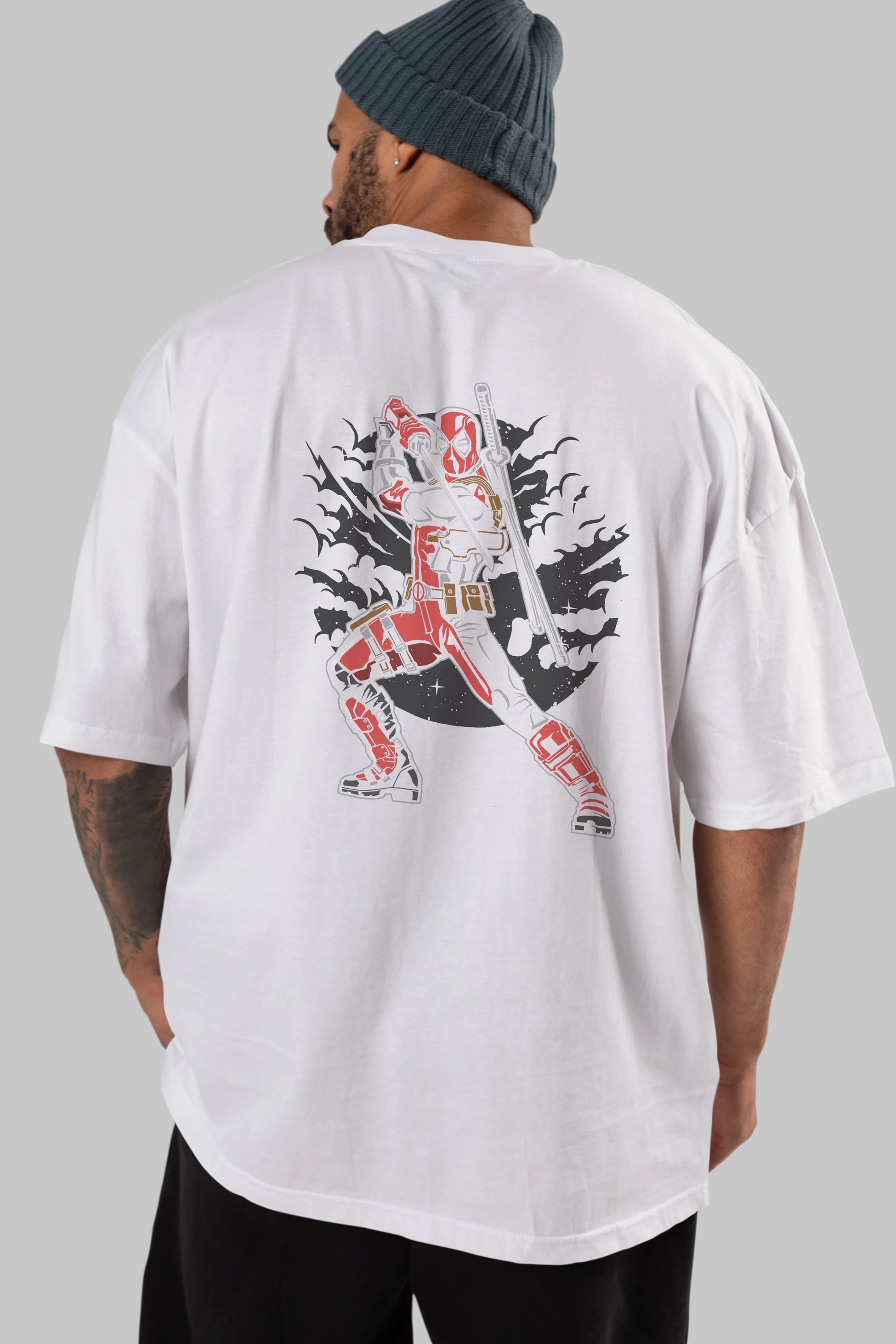 Deadpool Arka Baskılı Oversize t-shirt Erkek Kadın Unisex %100 Pamuk