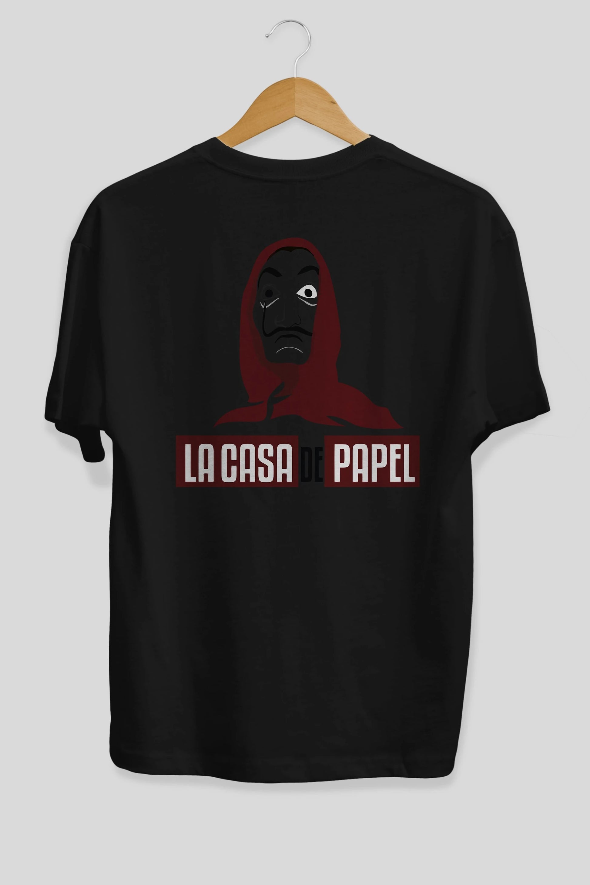 La Casa De Papel (1) Arka Baskılı Oversize t-shirt Erkek Kadın Unisex %100 Pamuk Bisiklet Yaka tişort