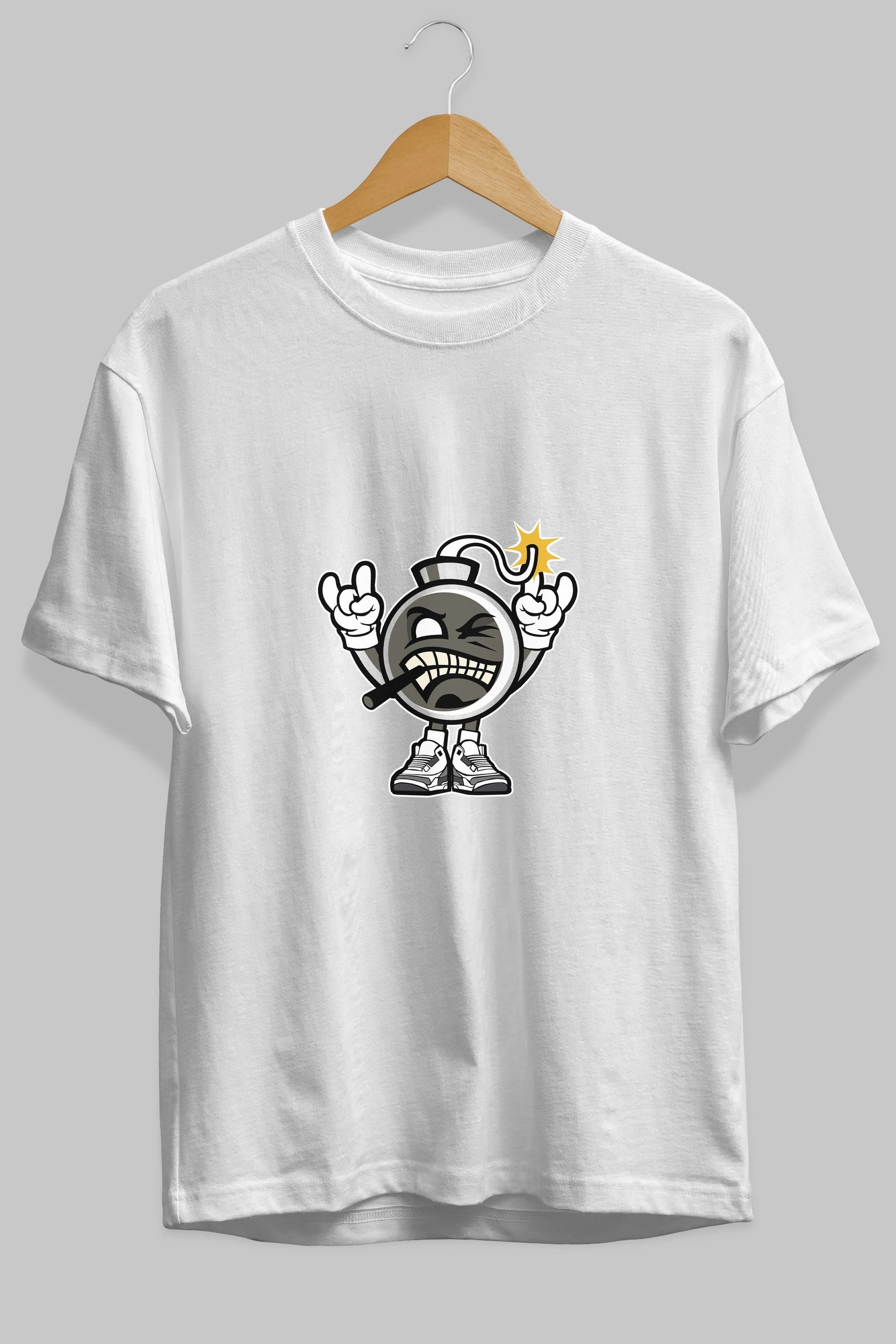 Evil Bomb Ön Baskılı Oversize t-shirt Erkek Kadın Unisex %100 Pamuk tişort