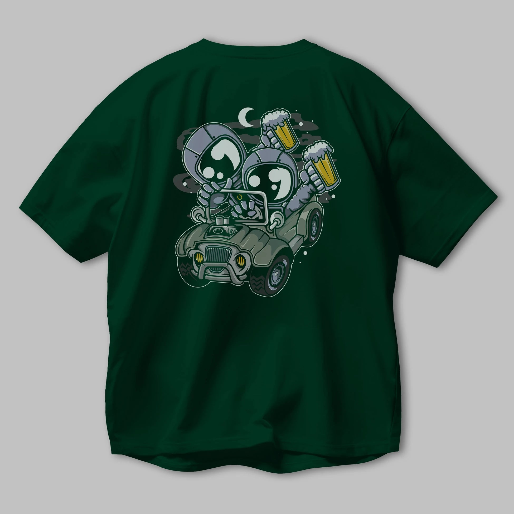 Astronaut Offroad Arka Baskılı Oversize t-shirt Erkek Kadın Unisex