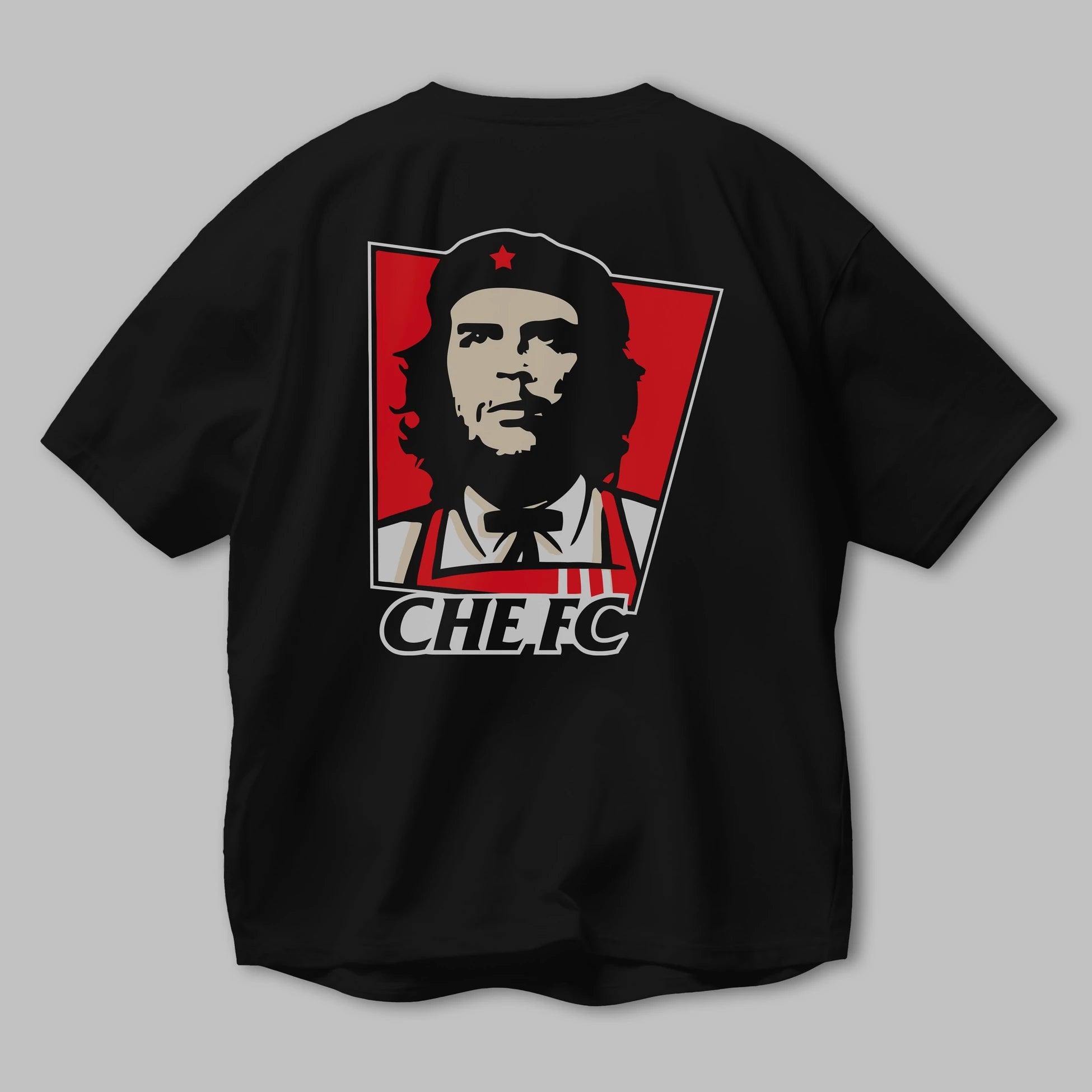 Che FC Arka Baskılı Oversize t-shirt Erkek Kadın Unisex %100 Pamuk Bisiklet Yaka tişort