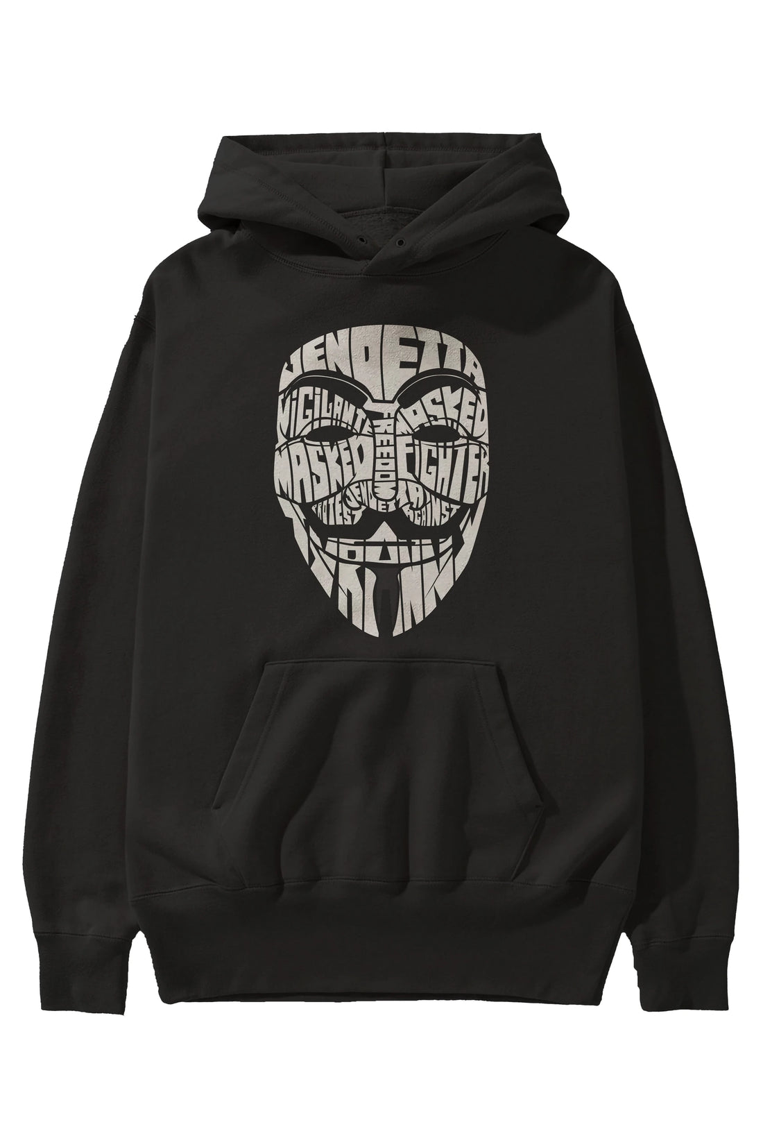 Vendetta Ön Baskılı Hoodie Oversize Kapüşonlu Sweatshirt Erkek Kadın Unisex