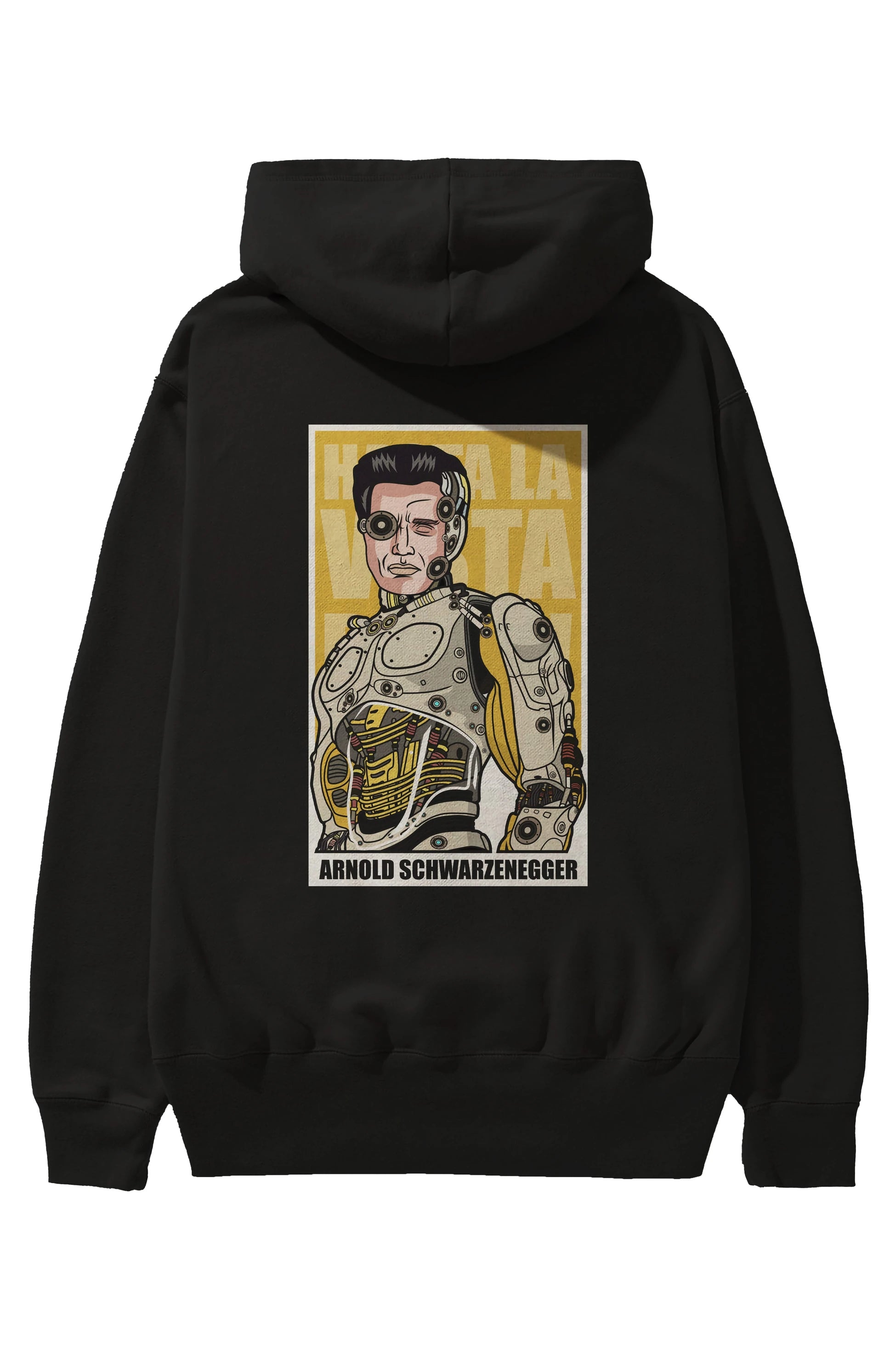 Arnold Robot Human Arka Baskılı Hoodie Oversize Kapüşonlu Sweatshirt Erkek Kadın Unisex