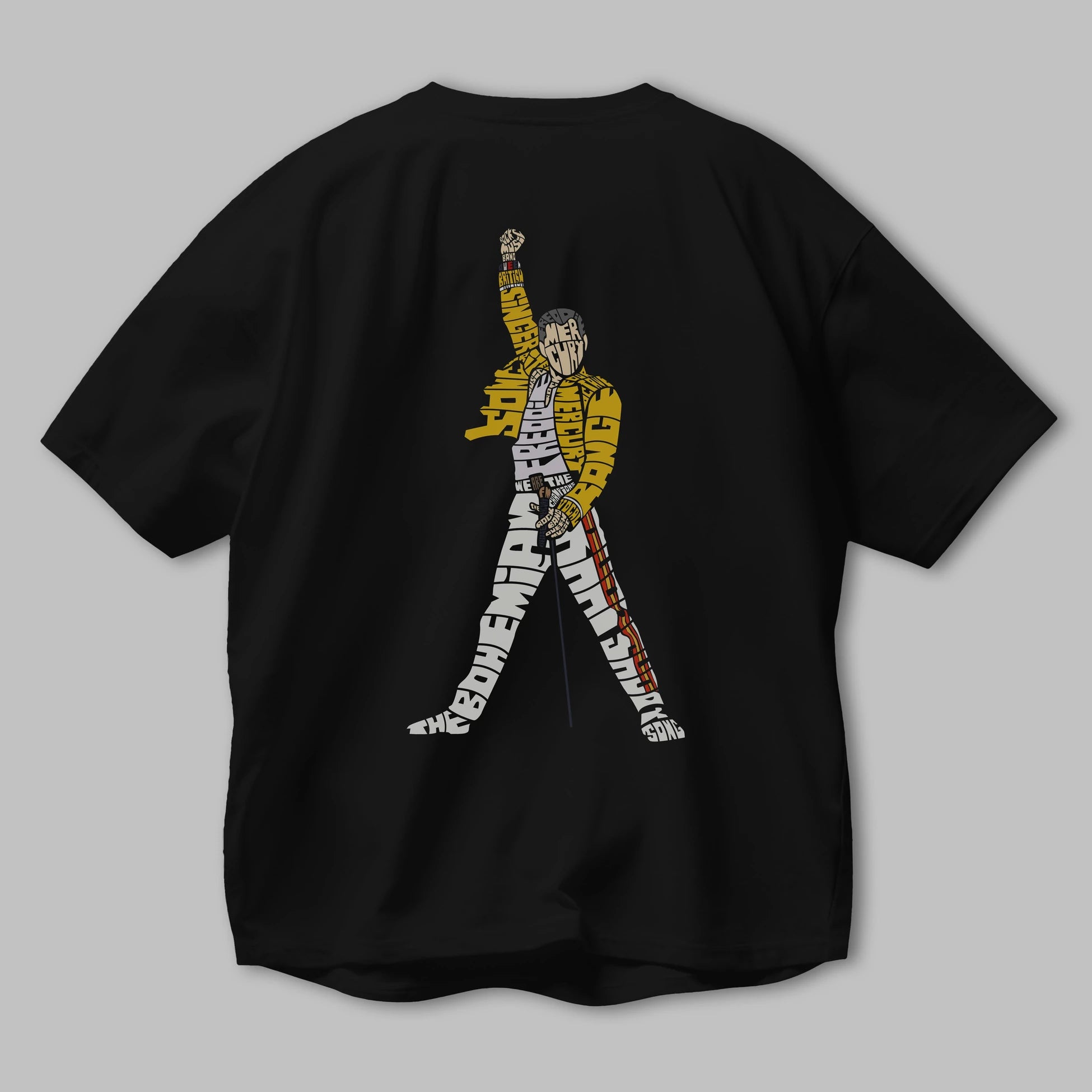 Freddy Mercury Arka Baskılı Oversize t-shirt %100 pamuk Erkek Kadın Unisex