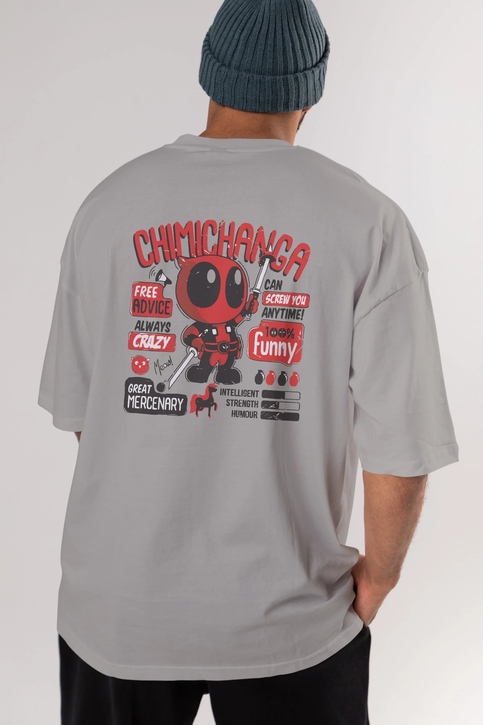 Deadpool (9) Arka Baskılı Oversize t-shirt Erkek Kadın Unisex %100 Pamuk Bisiklet Yaka tişort