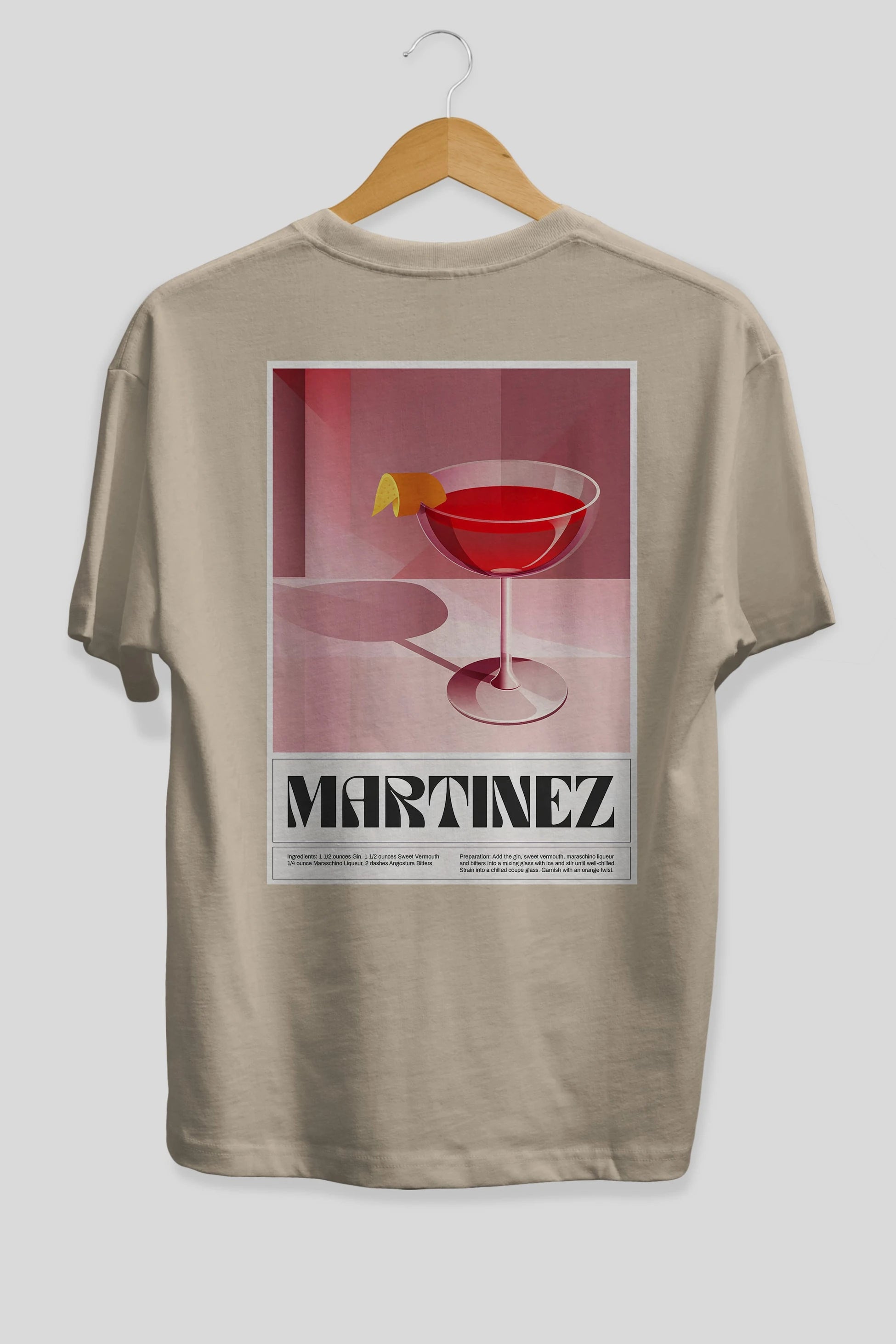 Martinez Arka Baskılı Oversize t-shirt Erkek Kadın Unisex %100 Pamuk Bisiklet Yaka tişort