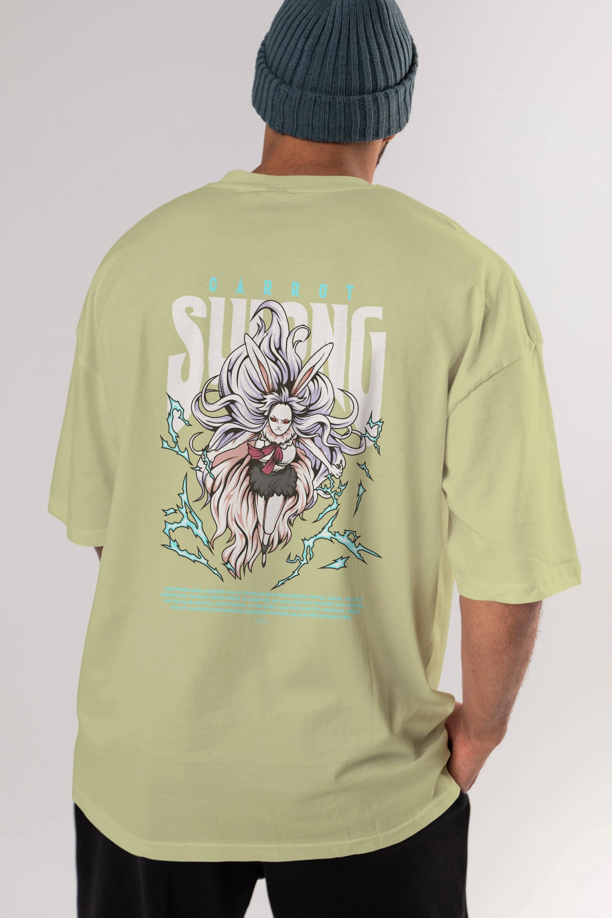 Carrot Sulong Anime Arka Baskılı Oversize t-shirt Erkek Kadın Unisex