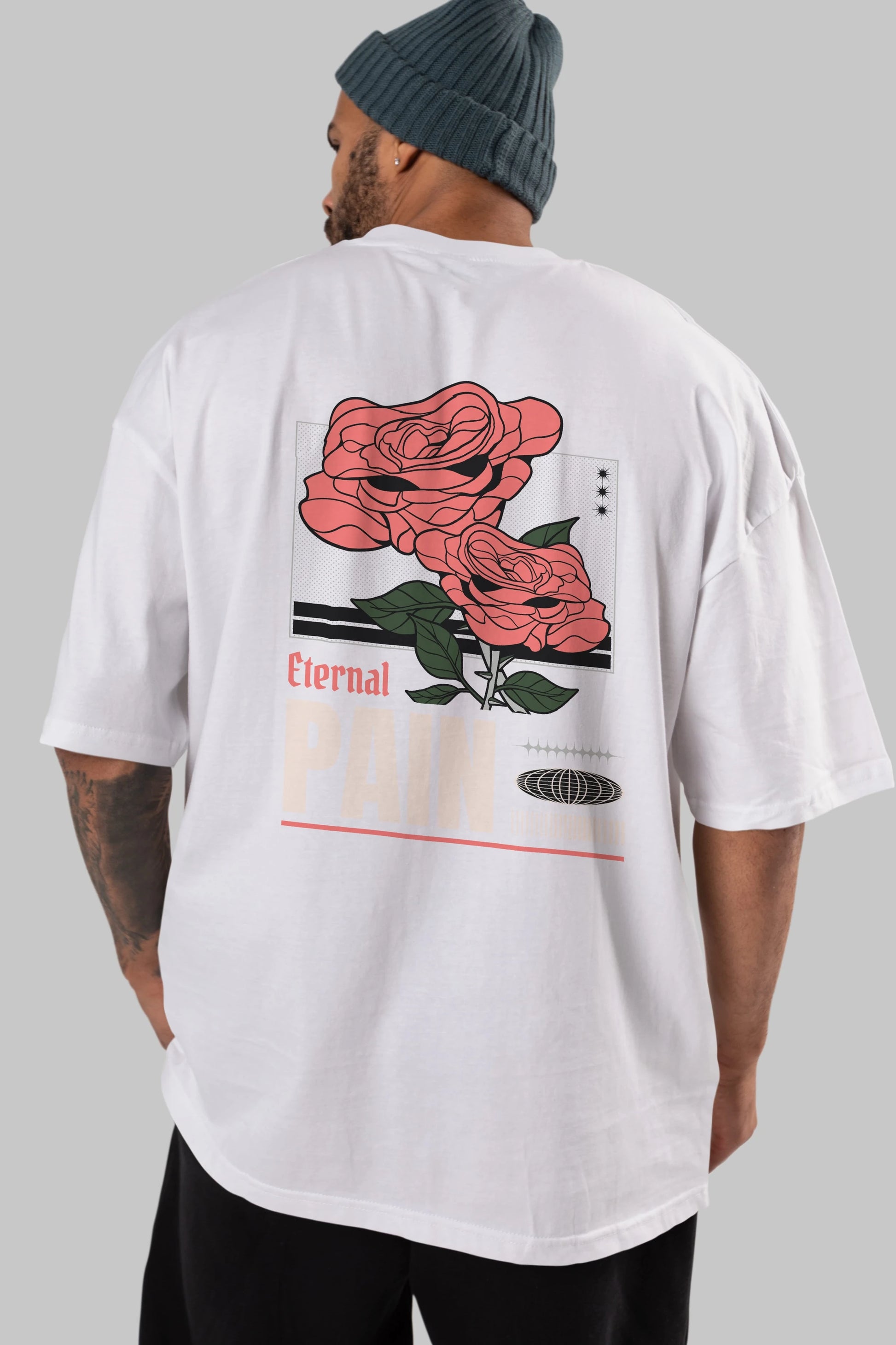 Eternal Pain Arka Baskılı Oversize t-shirt Erkek Kadın Unisex