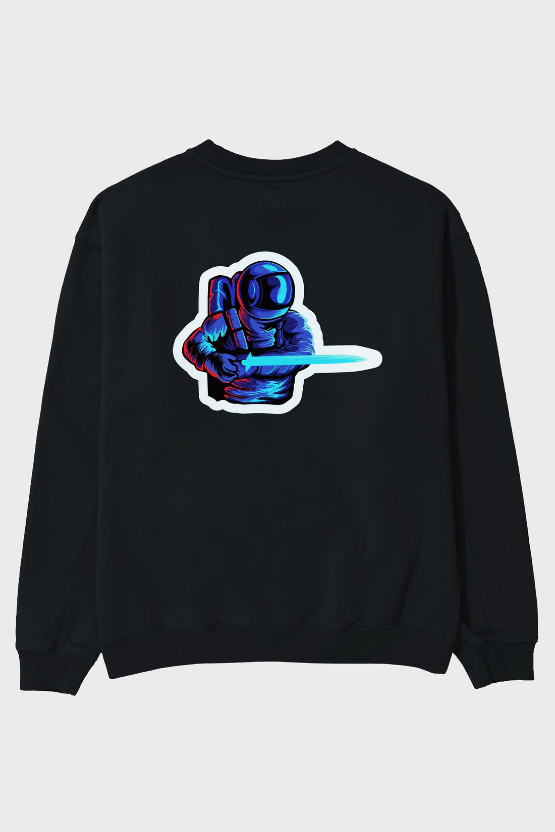 Astro Knight Sticker Arka Baskılı Oversize Sweatshirt Erkek Kadın Unisex