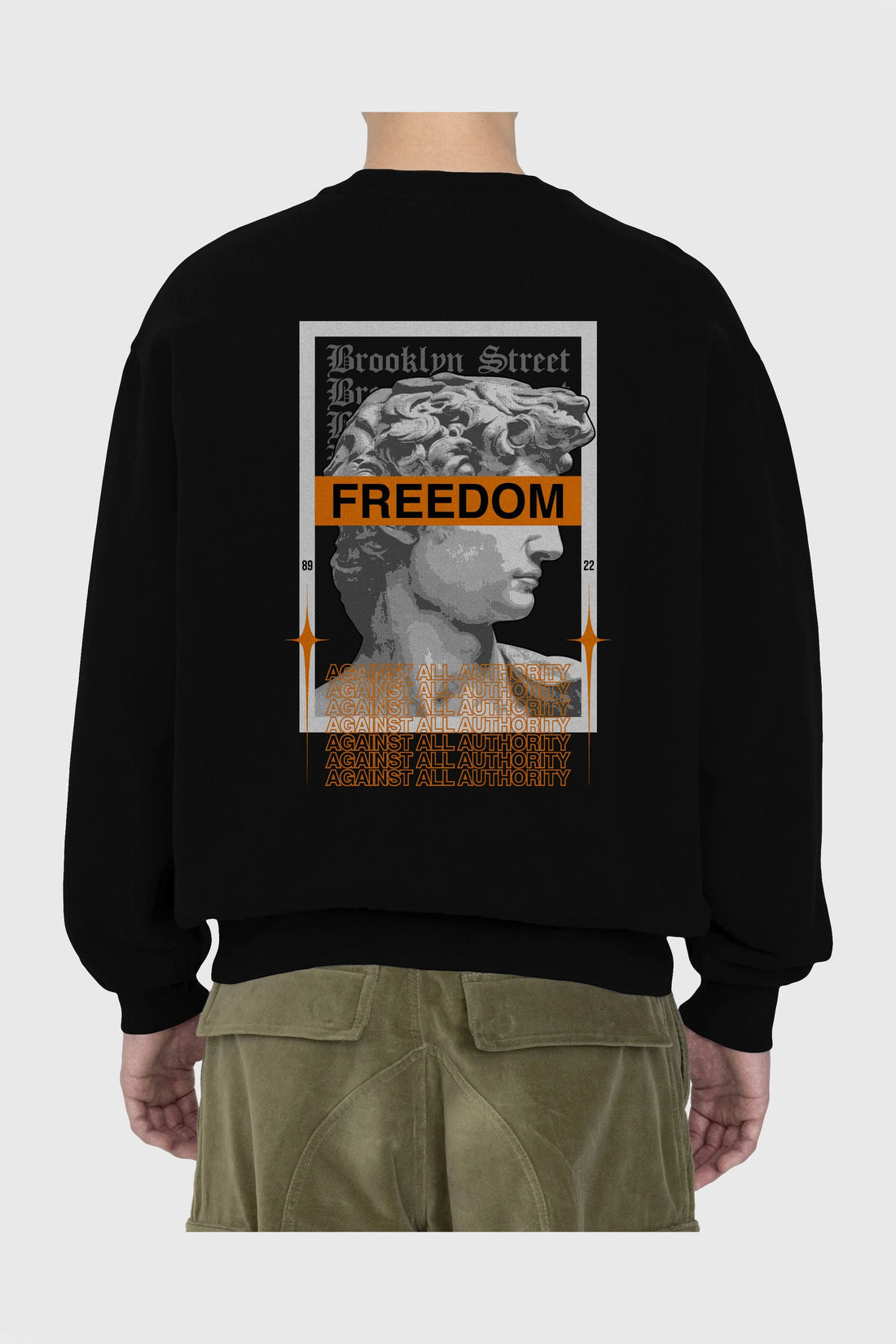 Brooklyn Street Arka Baskılı Oversize Sweatshirt Erkek Kadın Unisex