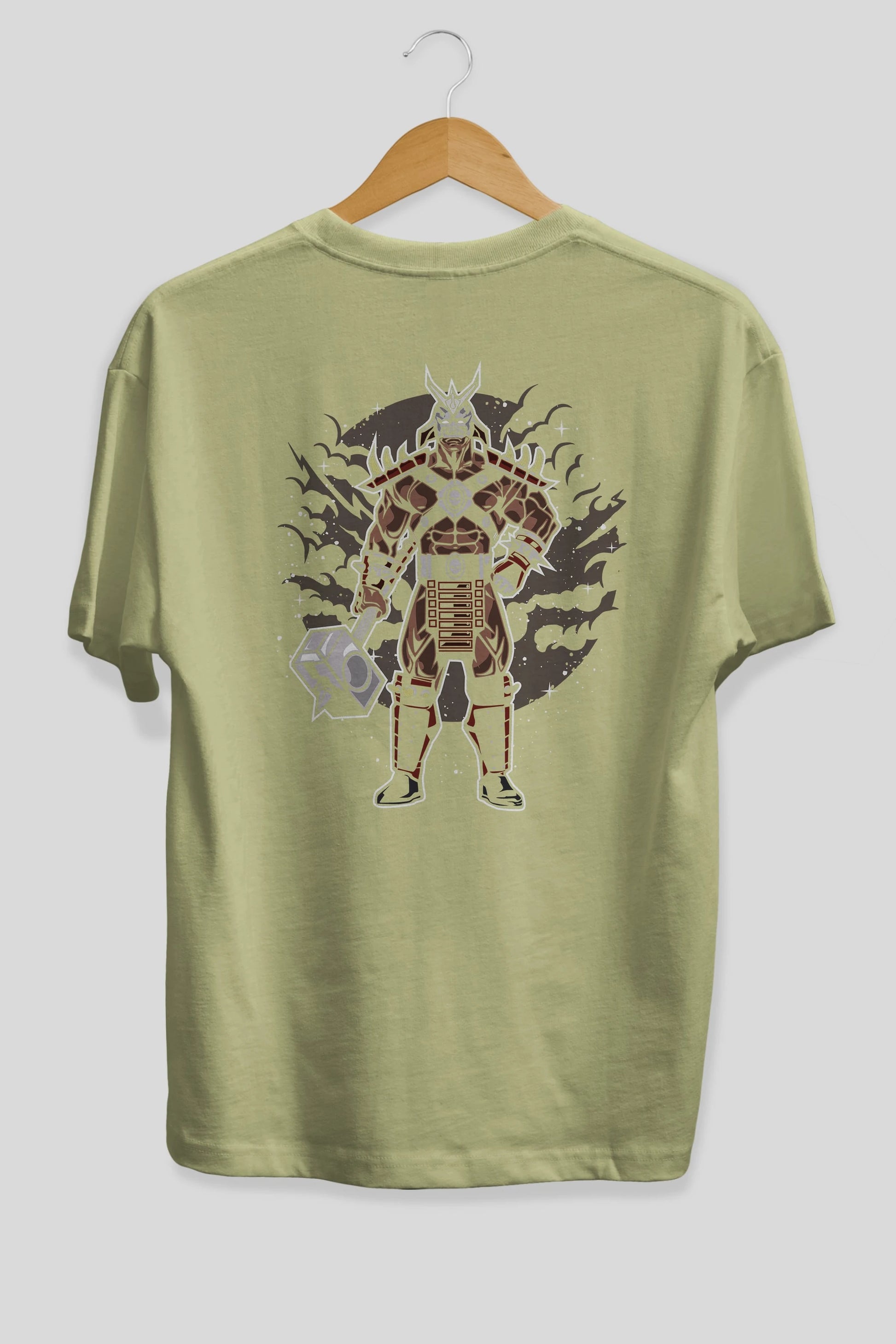 SHOU KHAN Arka Baskılı Oversize t-shirt Erkek Kadın Unisex %100 Pamuk
