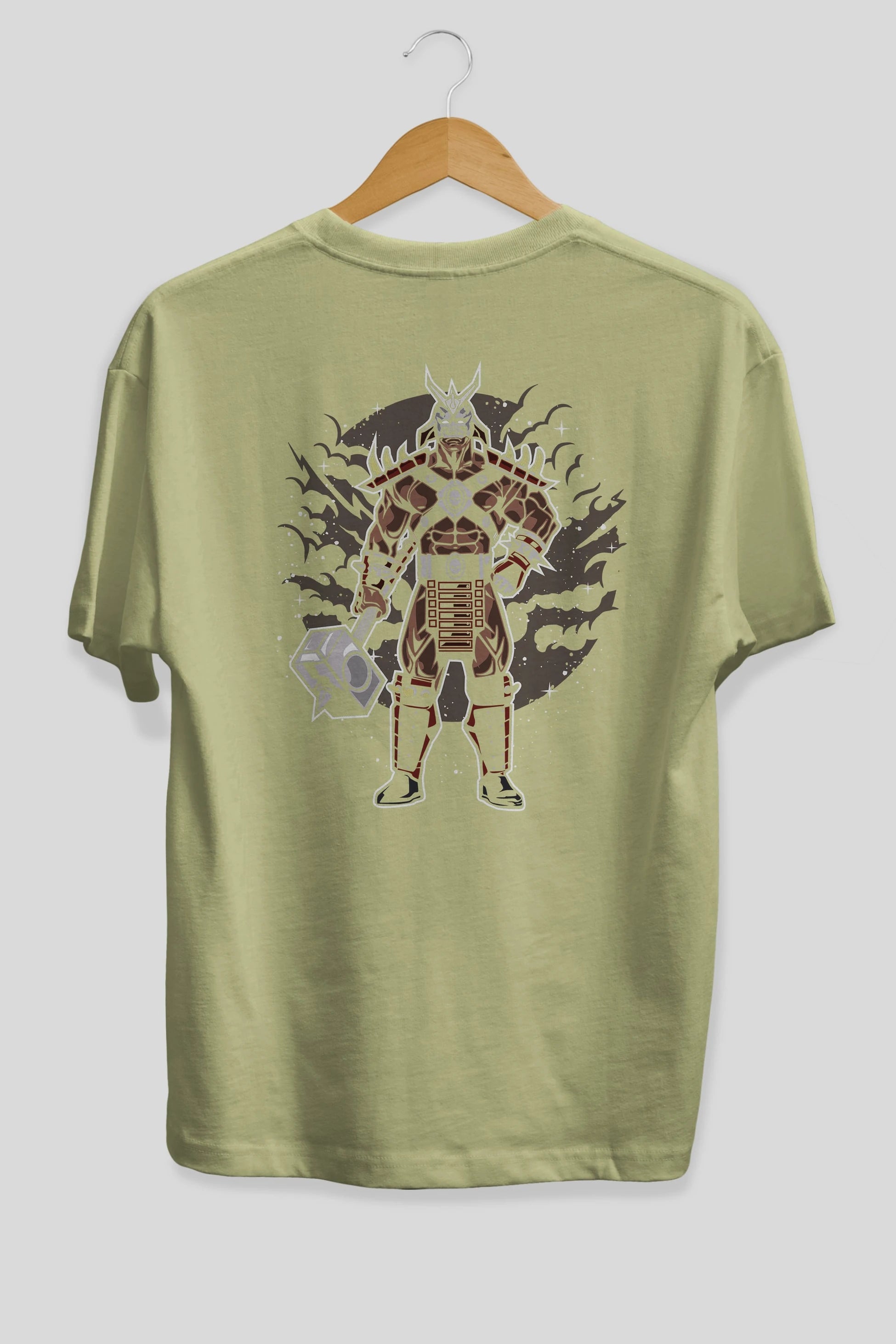 SHOU KHAN Arka Baskılı Oversize t-shirt Erkek Kadın Unisex %100 Pamuk