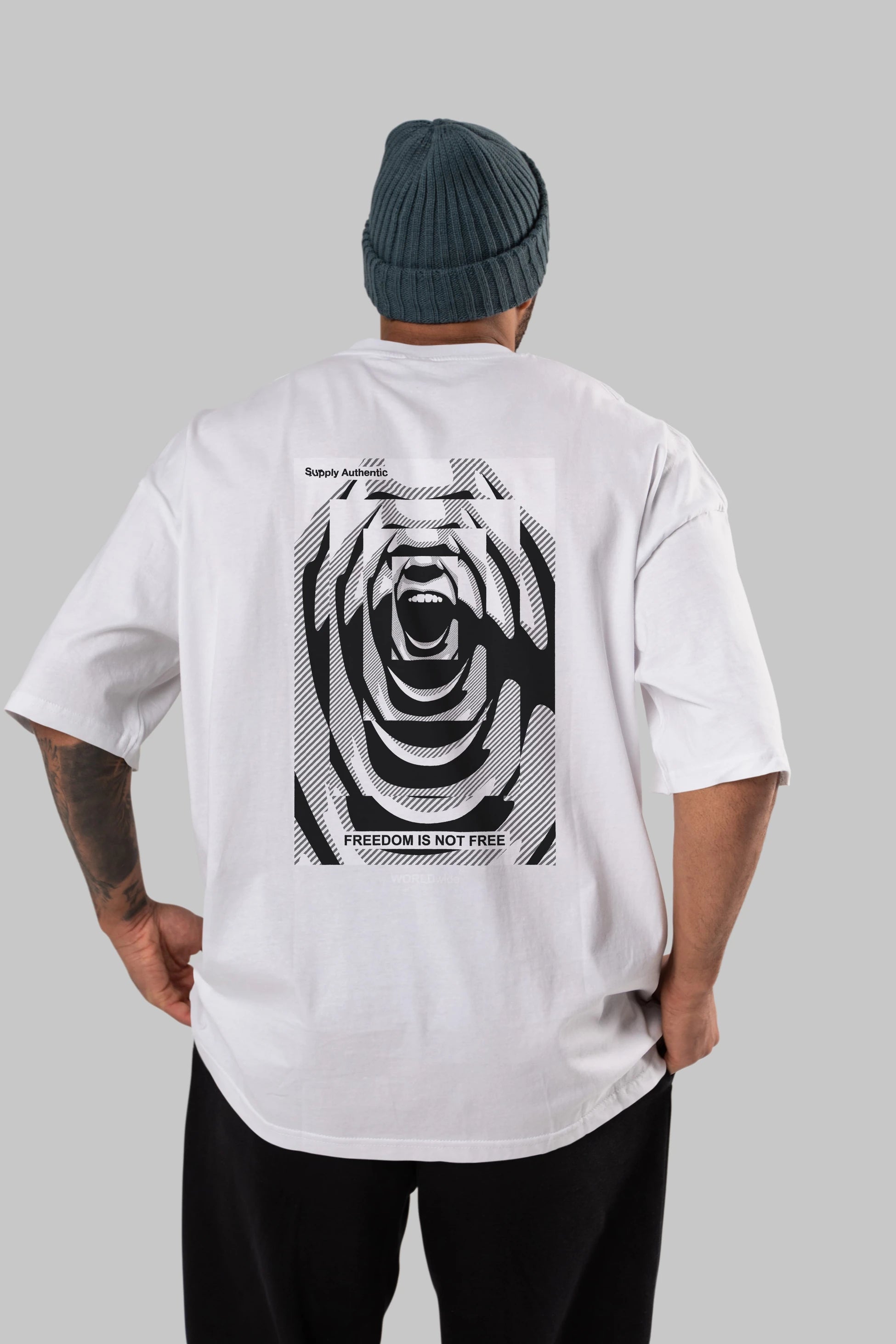 Freedom is Not Free 2 Arka Baskılı Oversize t-shirt Erkek Kadın Unisex