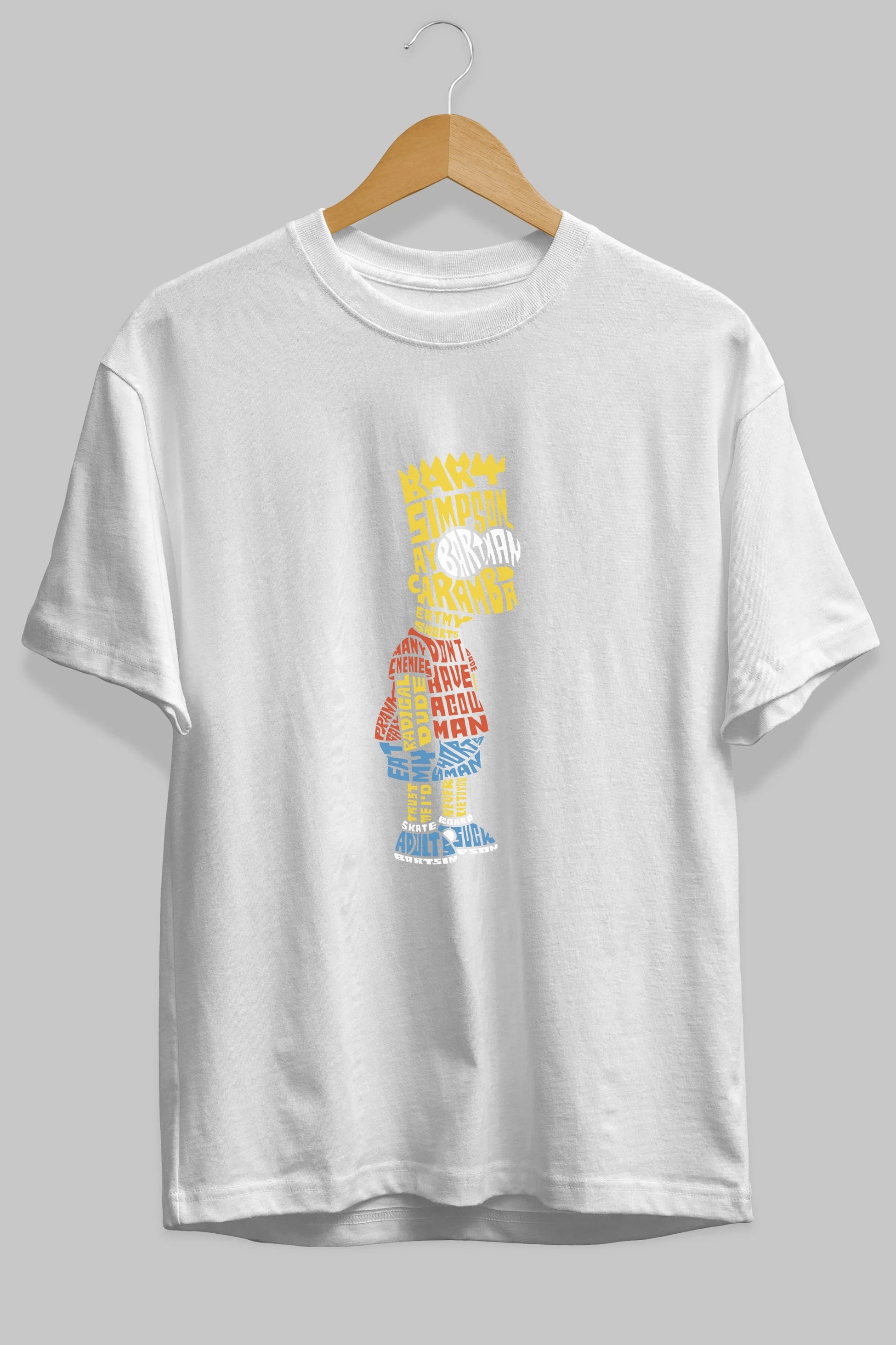 Bart Simpson Ön Baskılı Oversize t-shirt %100 pamuk Erkek Kadın Unisex