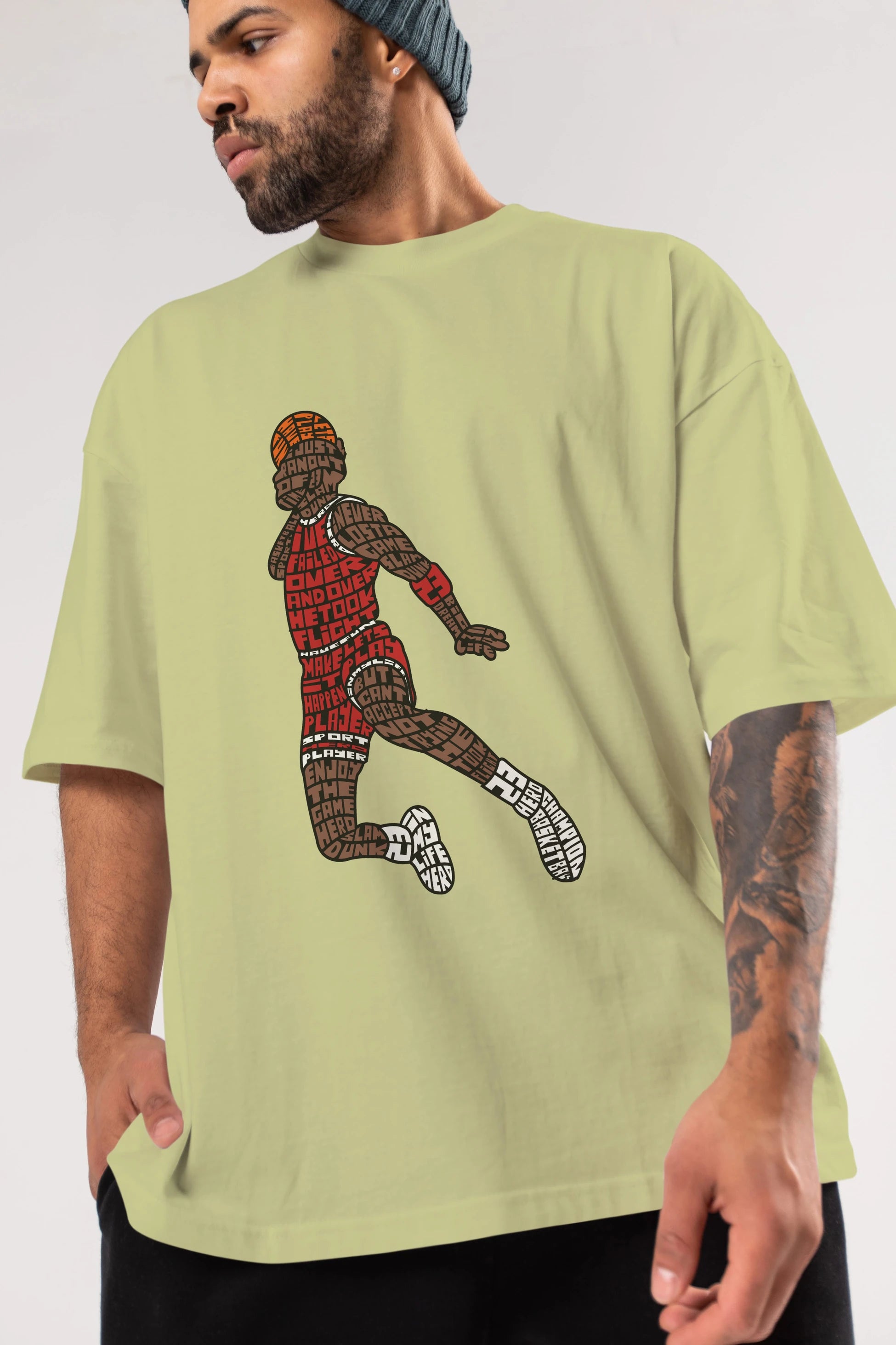 Slamdunk Ön Baskılı Oversize t-shirt %100 pamuk Erkek Kadın Unisex