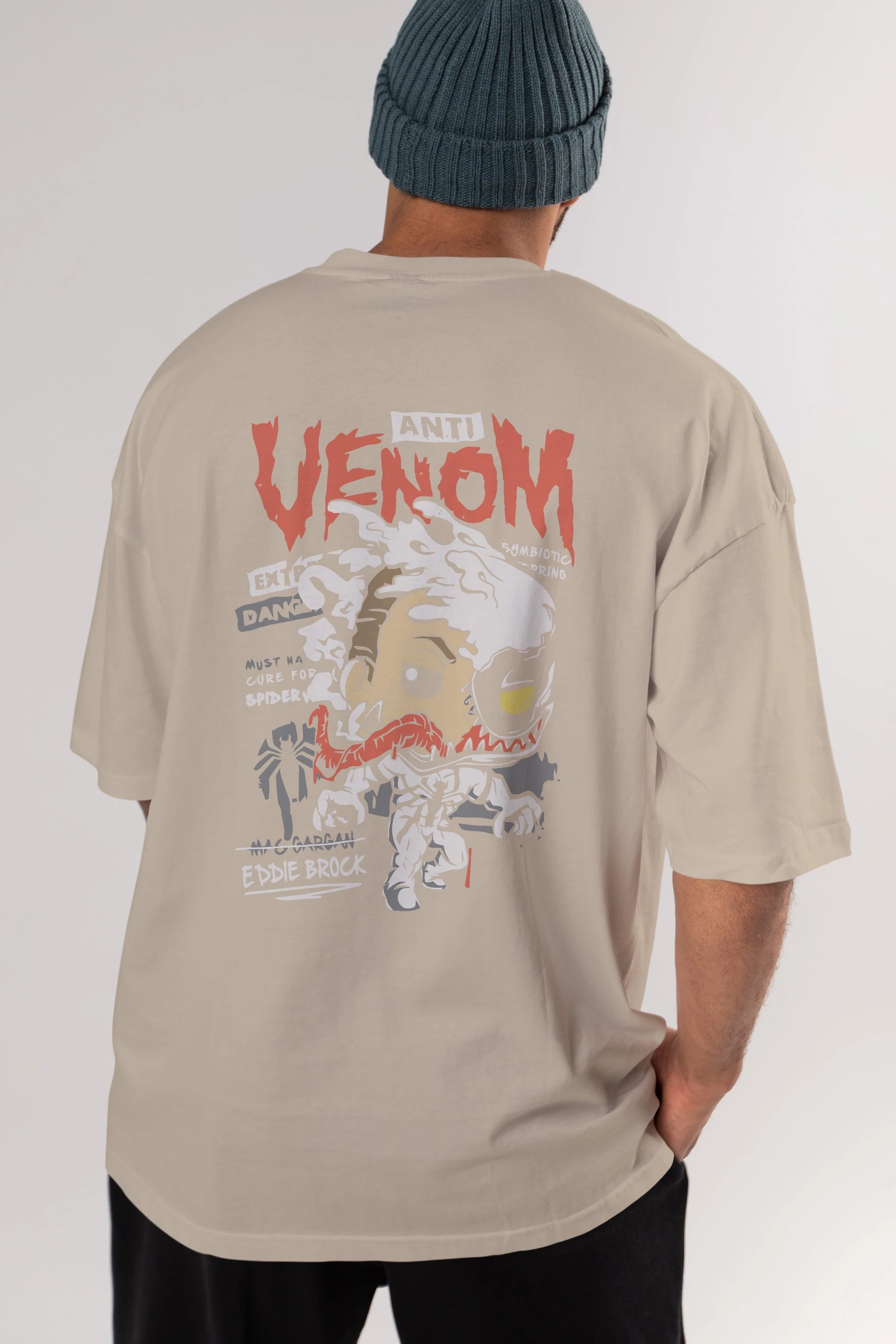 Venom (9) Arka Baskılı Oversize t-shirt Erkek Kadın Unisex %100 Pamuk Bisiklet Yaka tişort