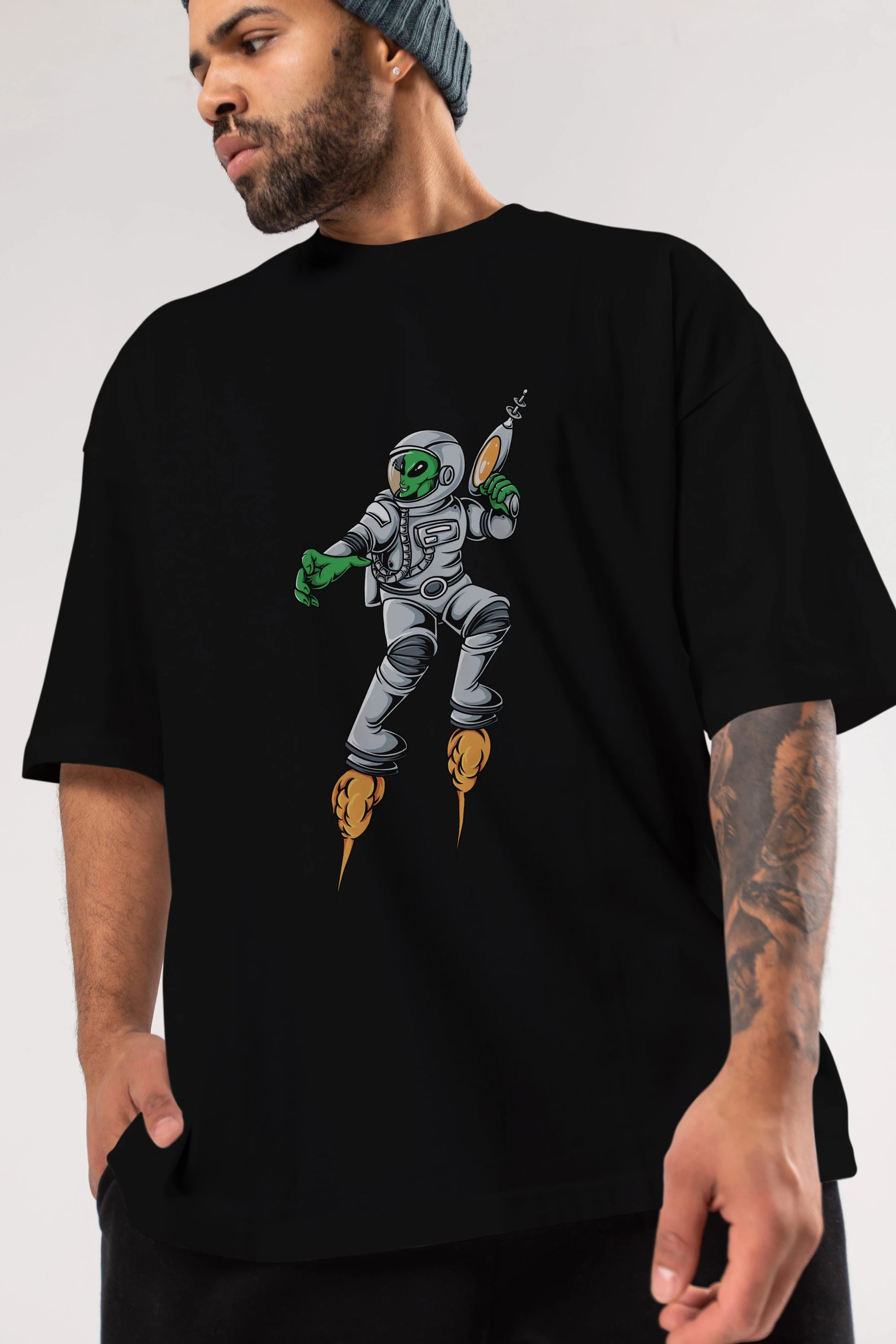 Alien Wars Ön Baskılı Oversize t-shirt Erkek Kadın Unisex
