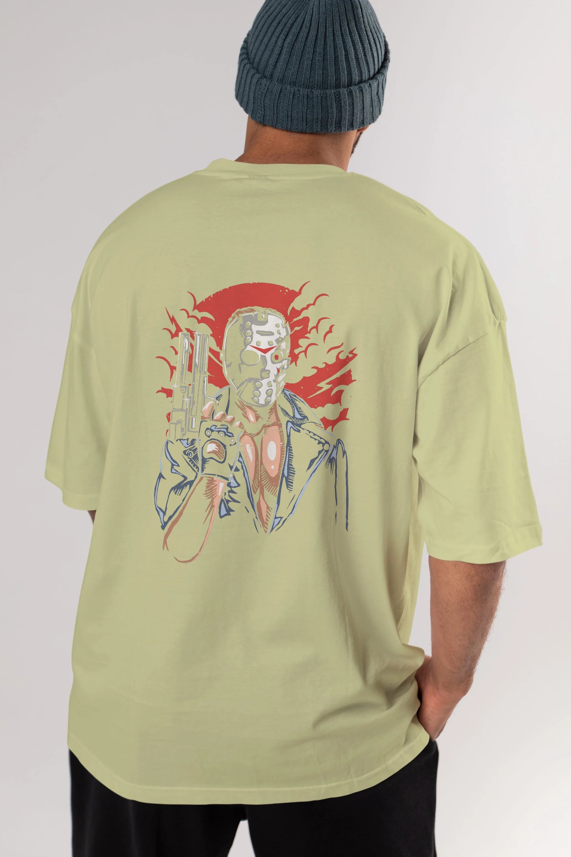 Jason Will Be Back Arka Baskılı Oversize t-shirt Erkek Kadın Unisex %100 Pamuk