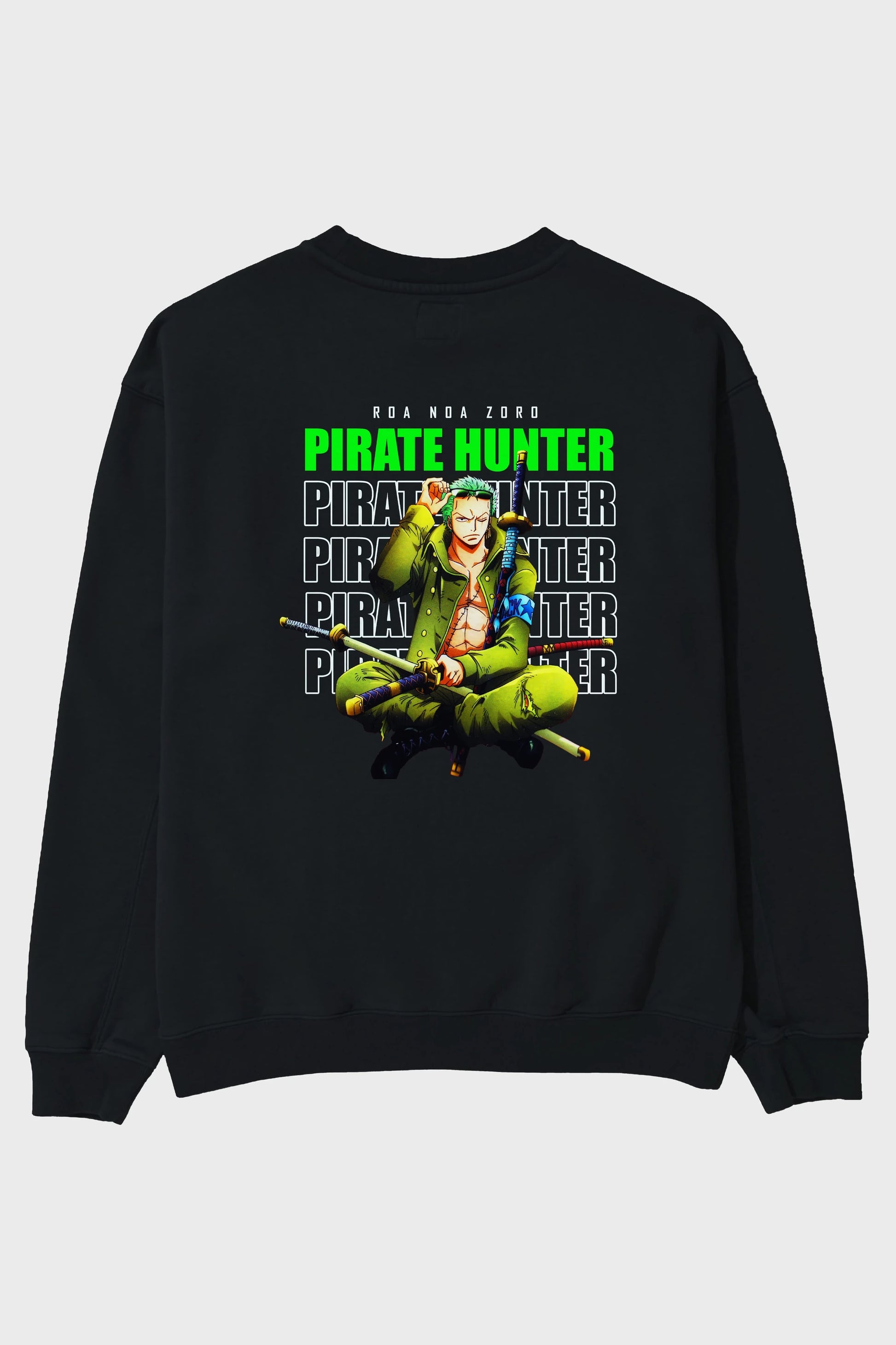 Roronoa Zoro 4 Arka Baskılı Anime Oversize Sweatshirt Erkek Kadın Unisex