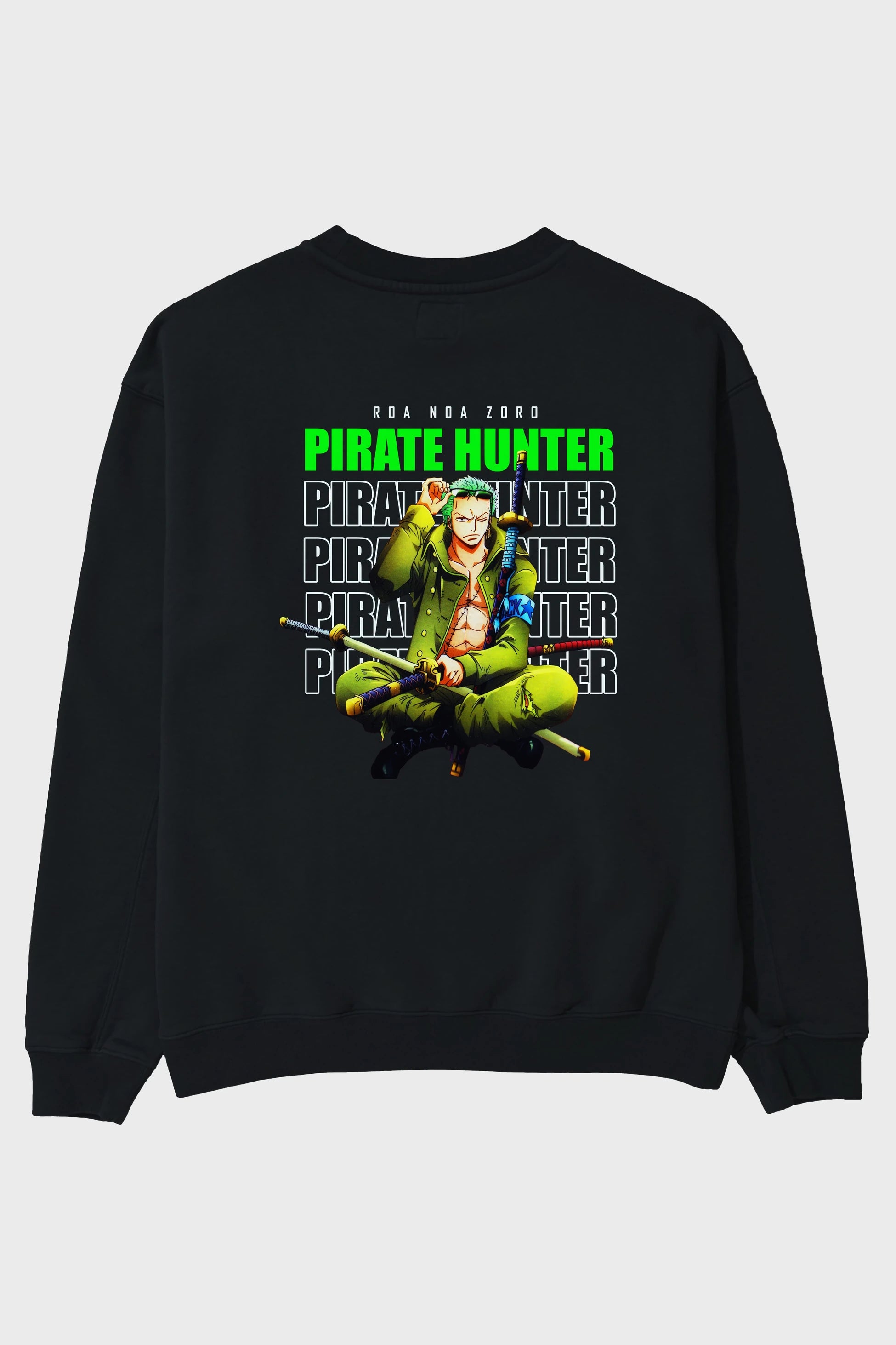 Roronoa Zoro 4 Arka Baskılı Anime Oversize Sweatshirt Erkek Kadın Unisex