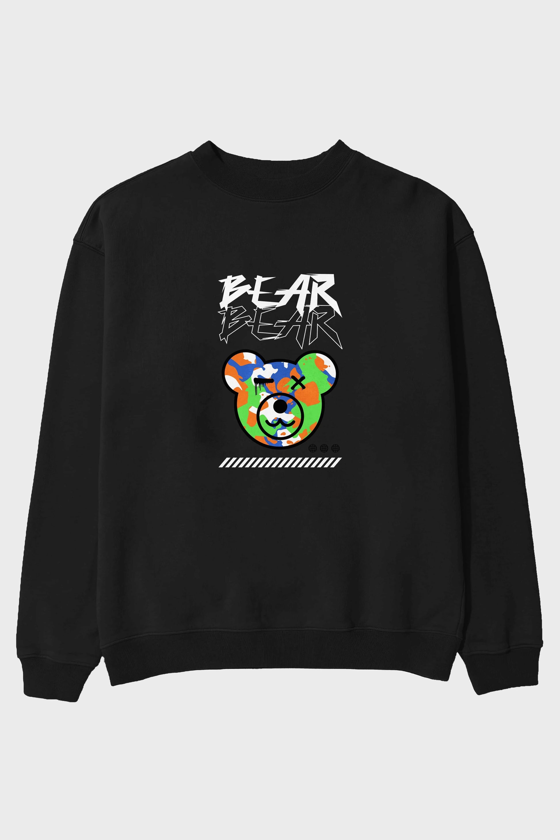 Bear Bear Ön Baskılı Oversize Sweatshirt Erkek Kadın Unisex