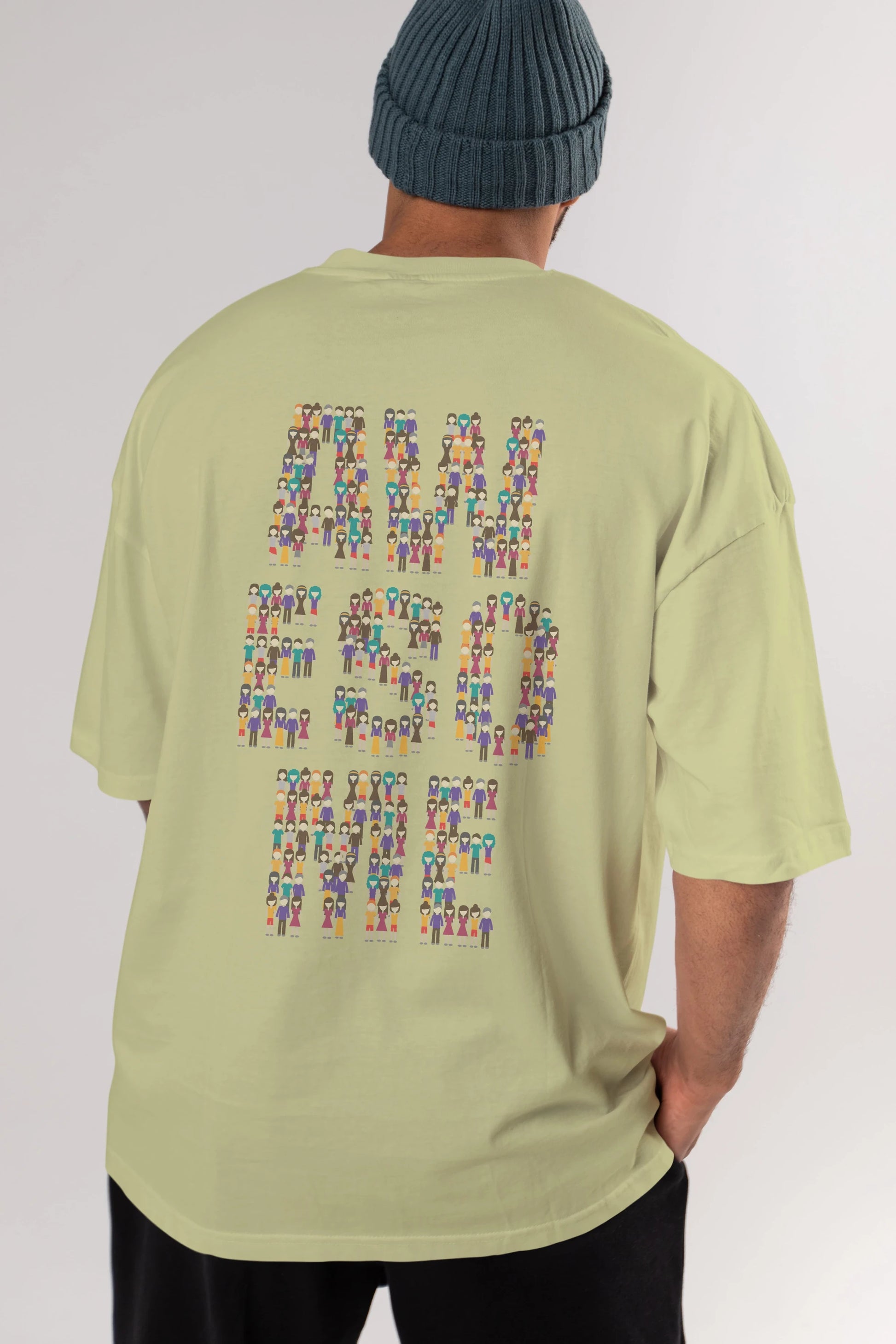 Awesome Arka Baskılı Oversize t-shirt %100 pamuk Erkek Kadın Unisex