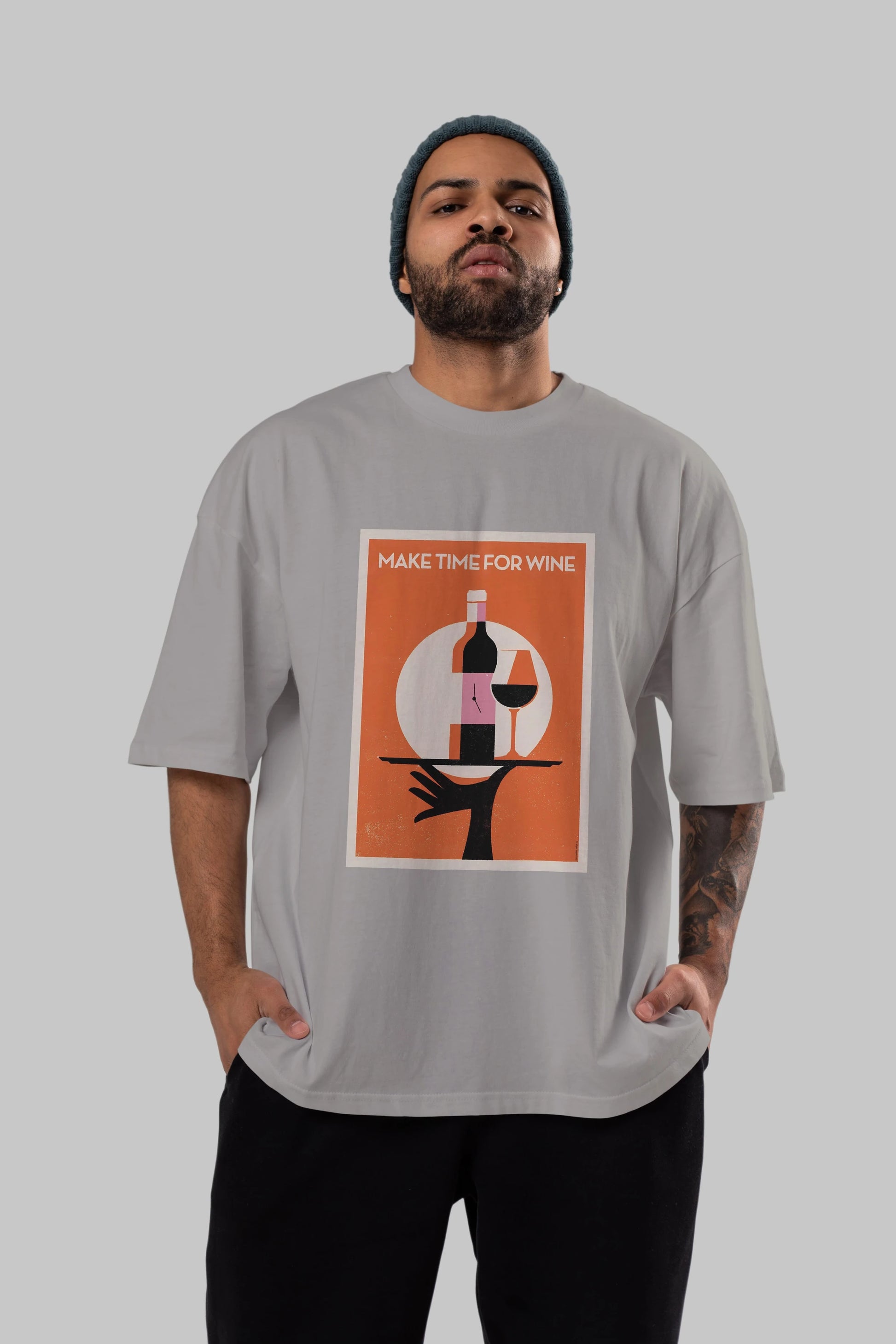 Make Time For Wine Ön Baskılı Oversize t-shirt Erkek Kadın Unisex %100 Pamuk Bisiklet Yaka tişort