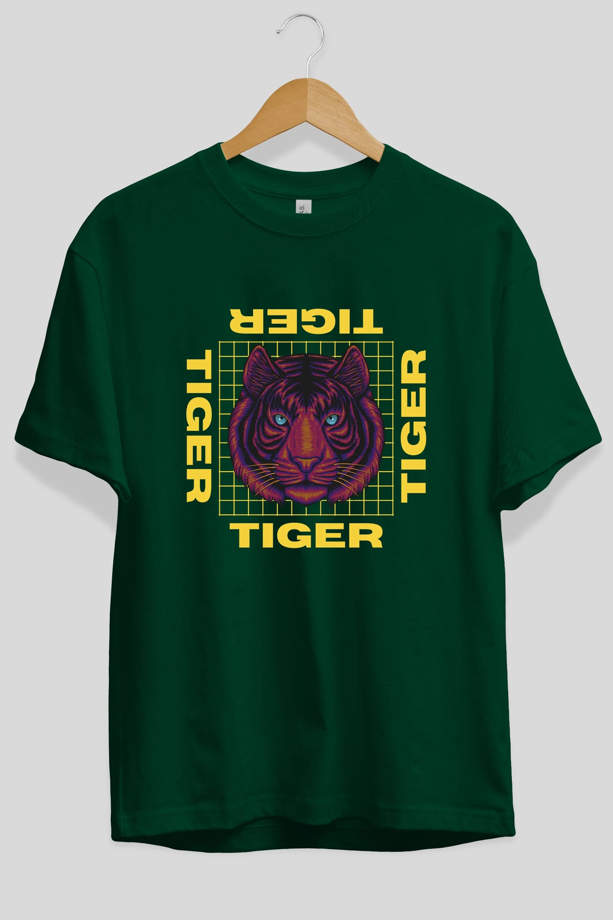 Tiger Yazılı Streetwear Ön Baskılı Oversize t-shirt Erkek Kadın Unisex