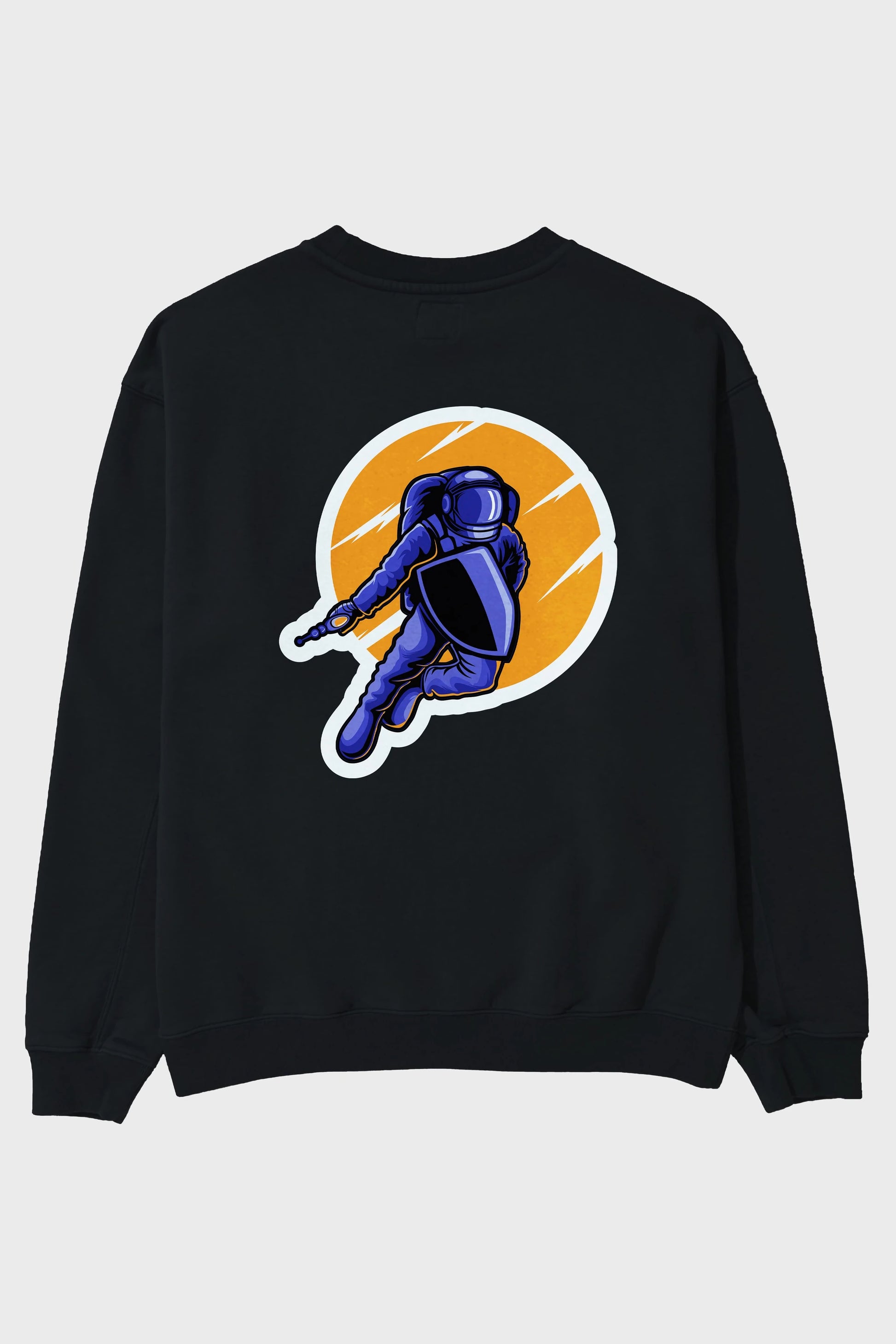 Astro Wars Sticker Arka Baskılı Oversize Sweatshirt Erkek Kadın Unisex