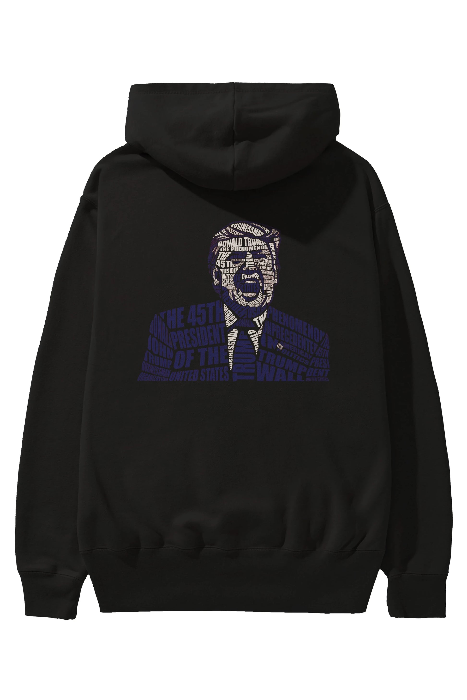Trump Calligram Arka Baskılı Hoodie Oversize Kapüşonlu Sweatshirt Erkek Kadın Unisex