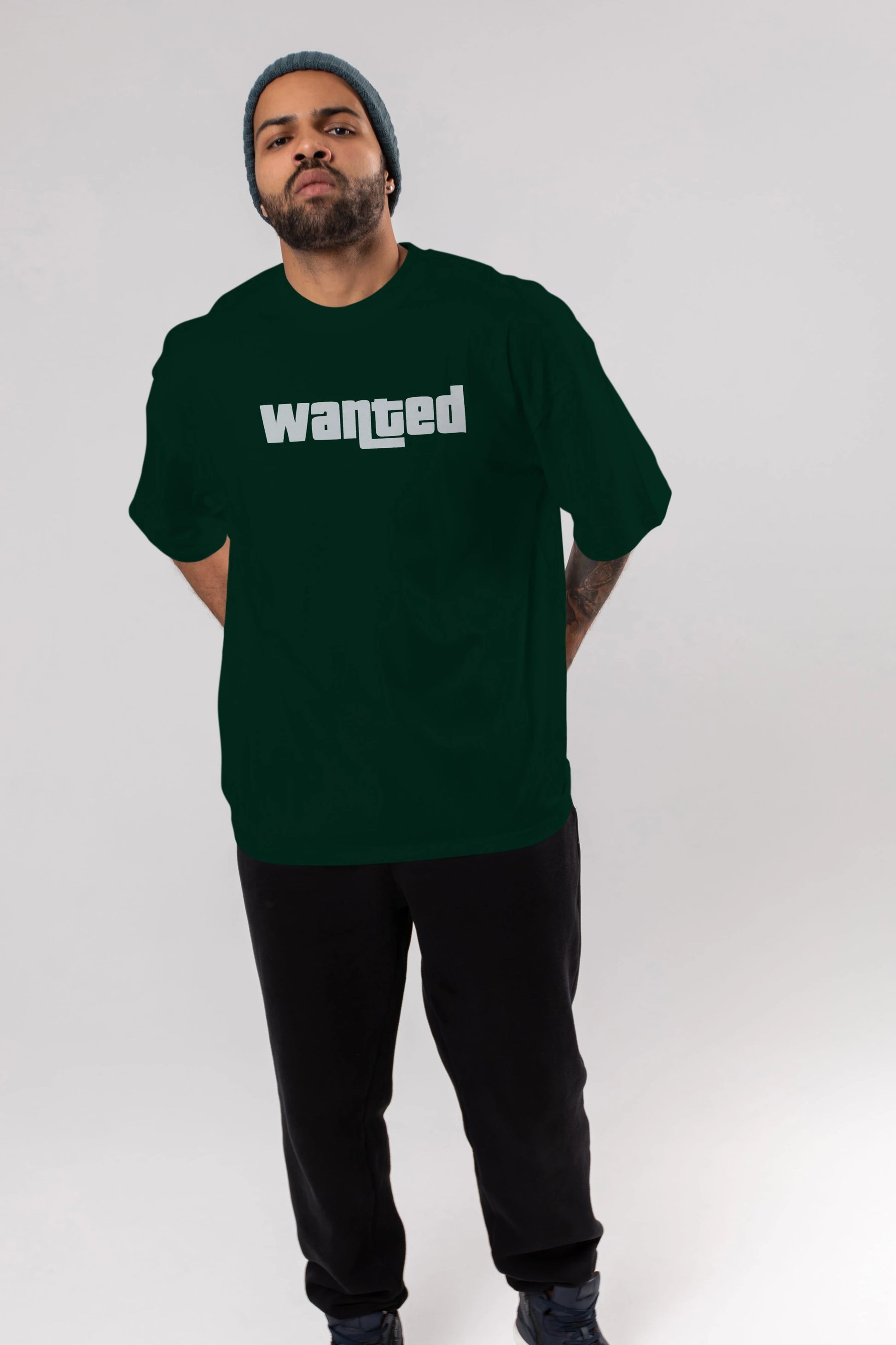 Wanted Ön Baskılı Oversize t-shirt %100 pamuk Erkek Kadın Unisex