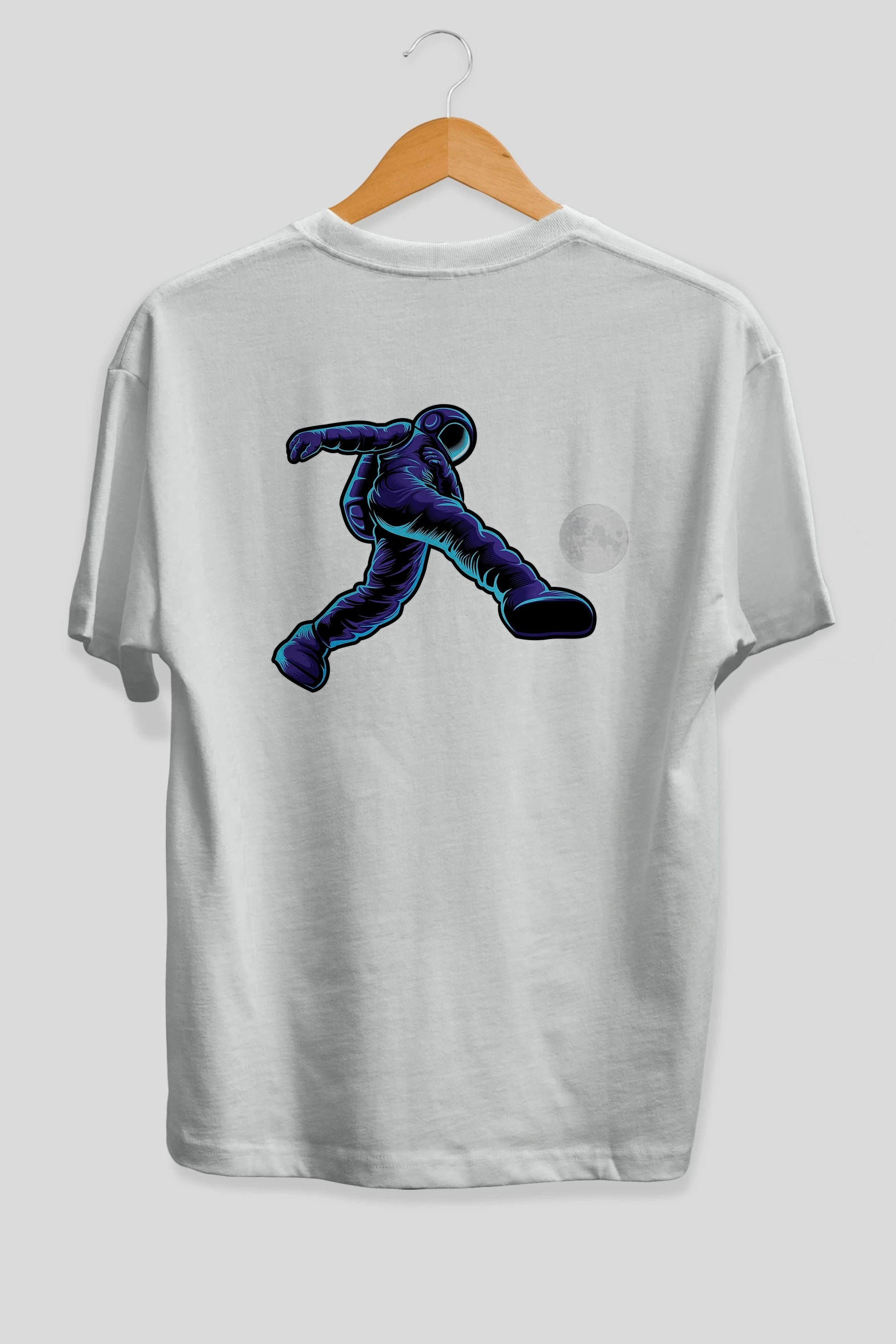Astroball in Space Arka Baskılı Oversize t-shirt Erkek Kadın Unisex
