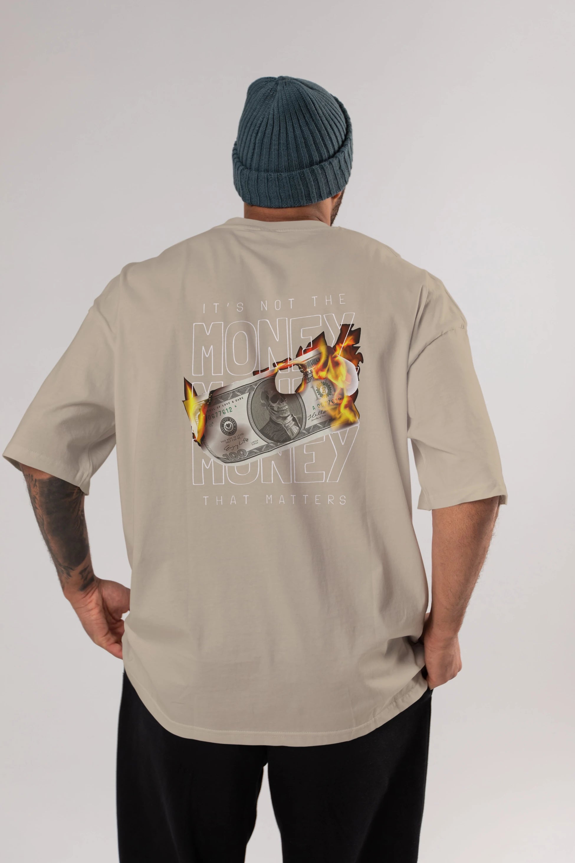 Teddy Bear Its Not The Money Arka Baskılı Oversize t-shirt Erkek Kadın Unisex %100 Pamuk