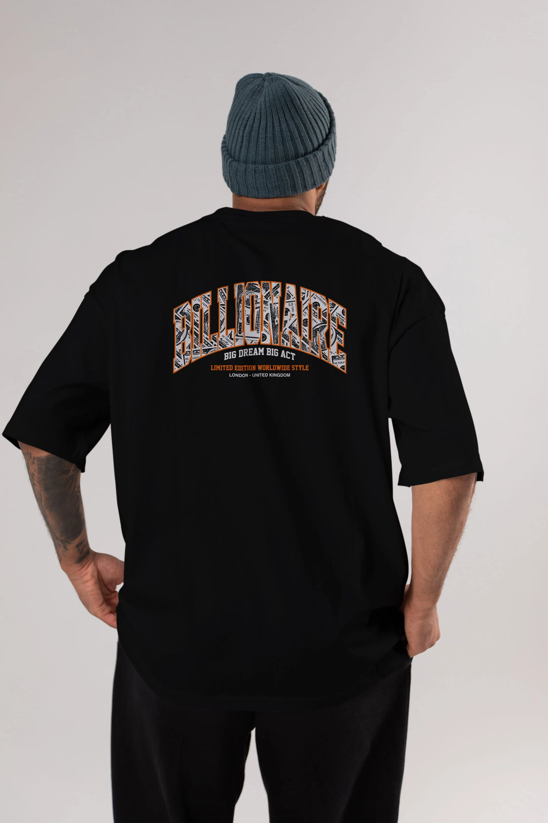 Billionaire Arka Baskılı Oversize t-shirt Erkek Kadın Unisex