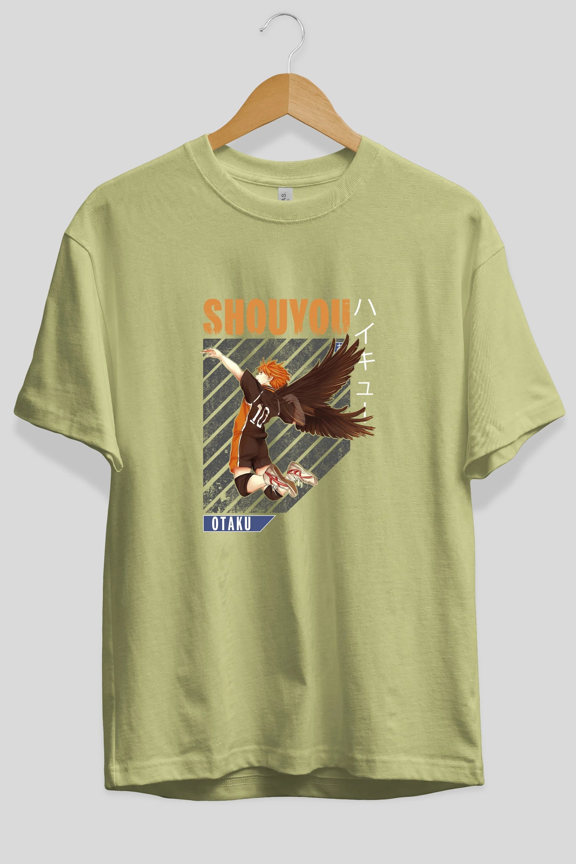Shouyou Hinata 10 Anime Ön Baskılı Oversize t-shirt %100 pamuk Erkek Kadın Unisex
