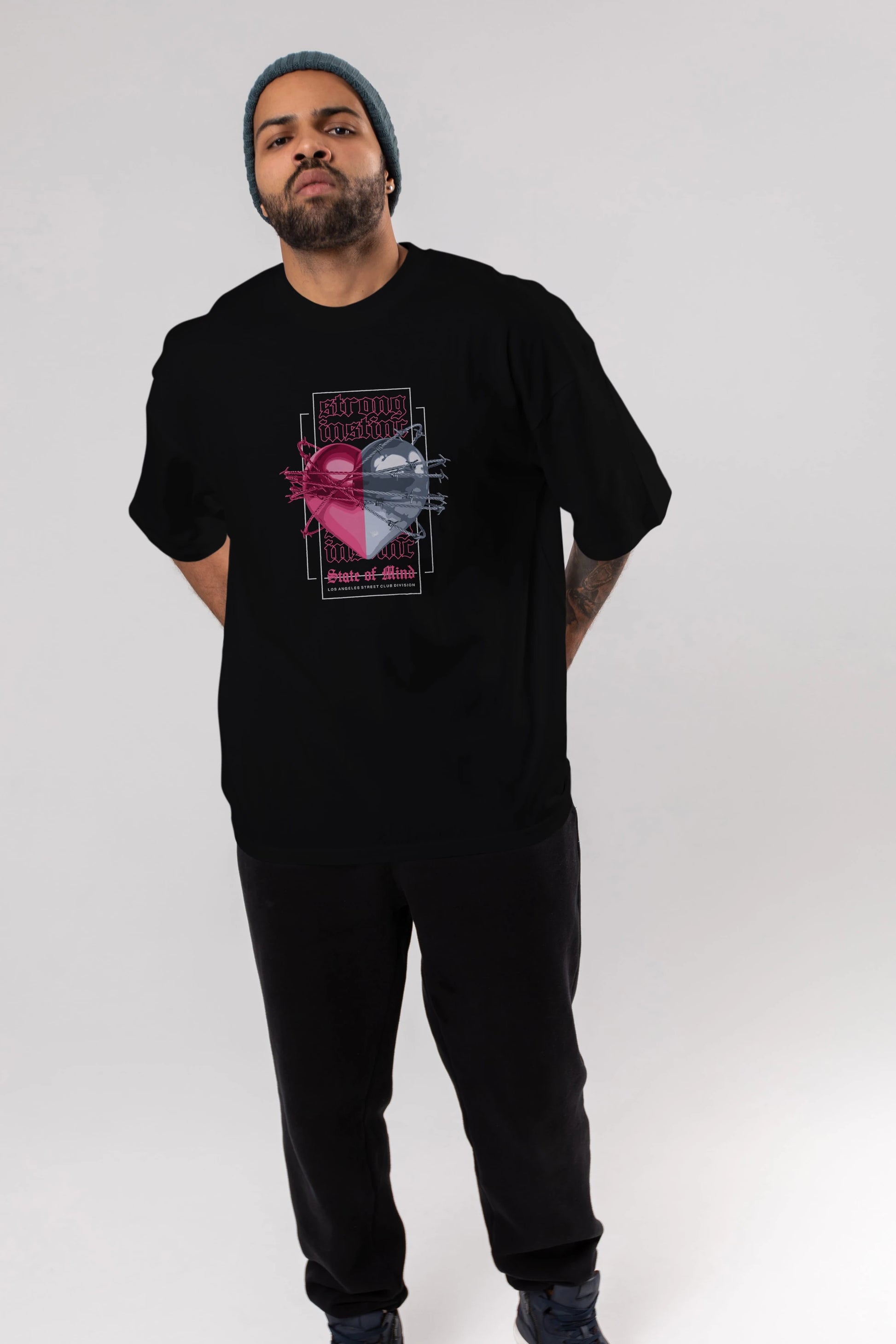 State of Mind Ön Baskılı Oversize t-shirt Erkek Kadın Unisex