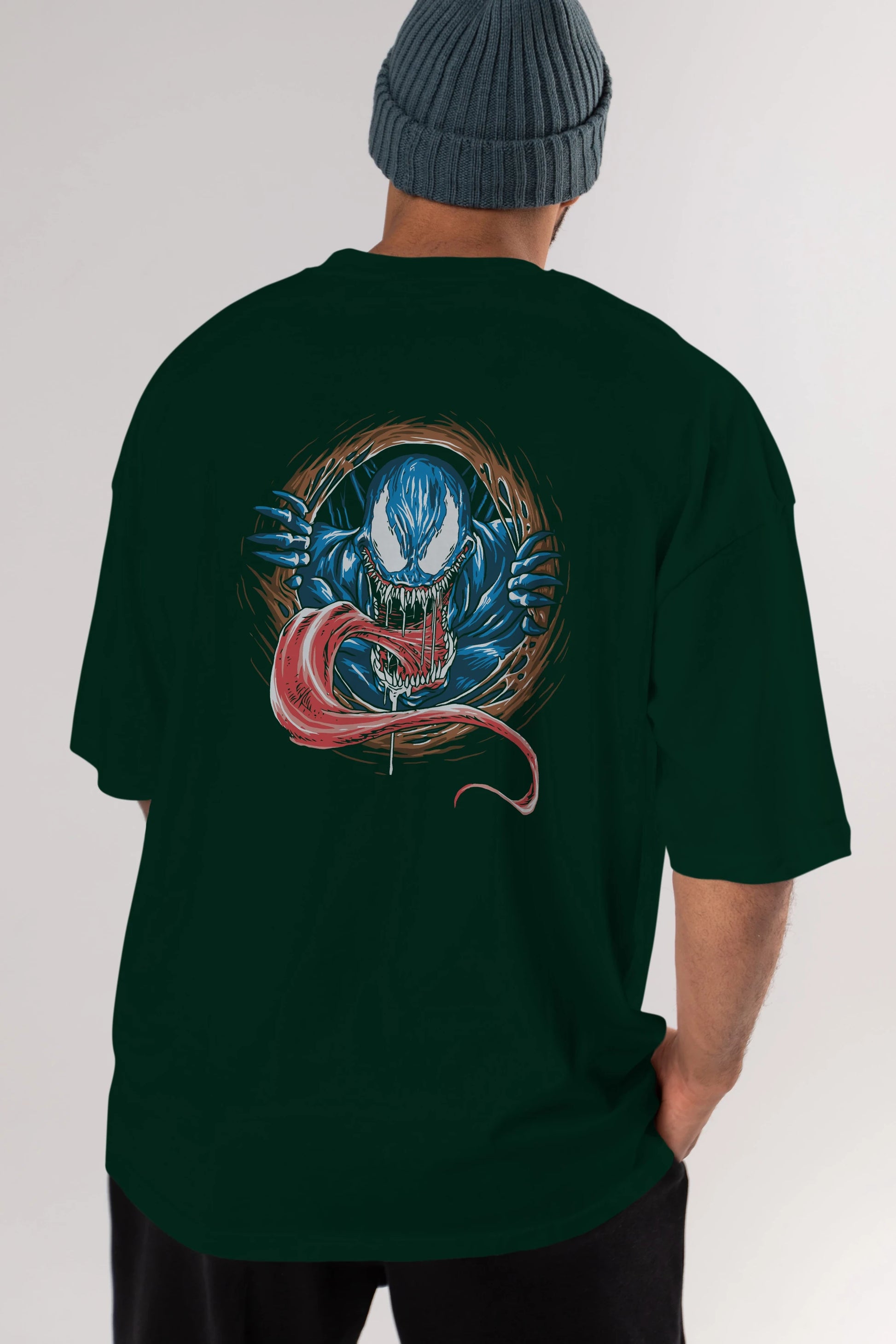 Venom (7) Arka Baskılı Oversize t-shirt Erkek Kadın Unisex %100 Pamuk Bisiklet Yaka tişort