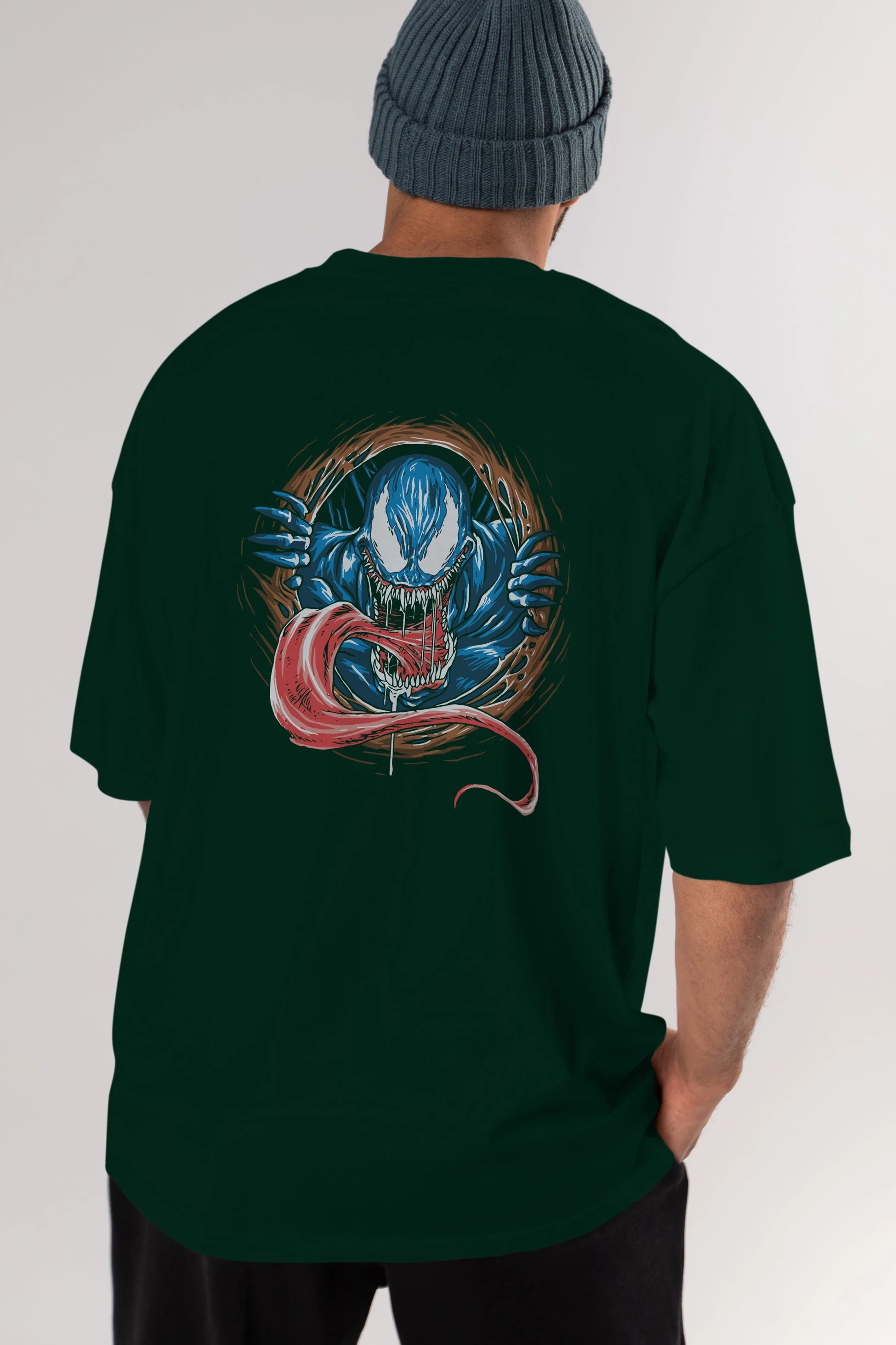 Venom (7) Arka Baskılı Oversize t-shirt Erkek Kadın Unisex %100 Pamuk Bisiklet Yaka tişort