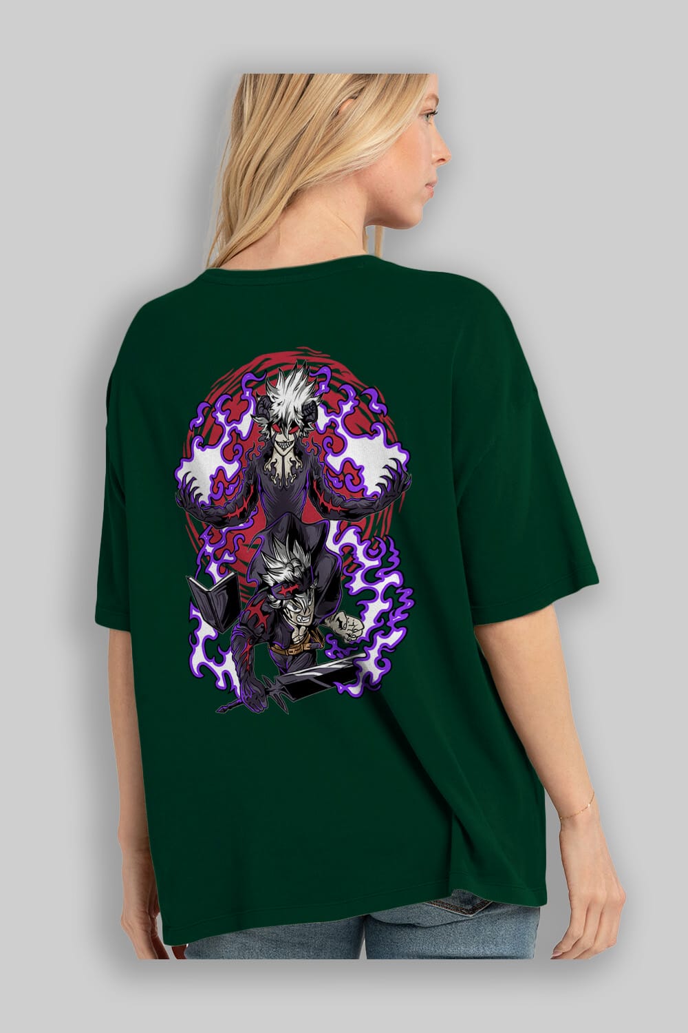 BLACK CLOVER DEVIL UNION Anime Arka Baskılı Oversize t-shirt Erkek Kadın Unisex