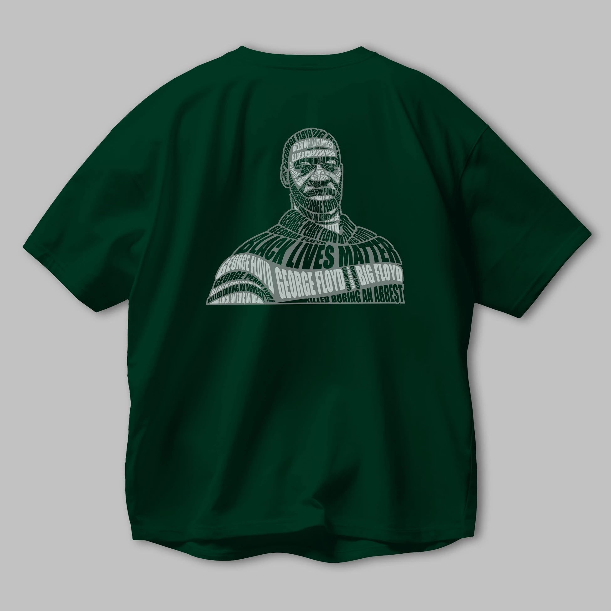 George Floyd Calligram Arka Baskılı Oversize t-shirt %100 pamuk Erkek Kadın Unisex