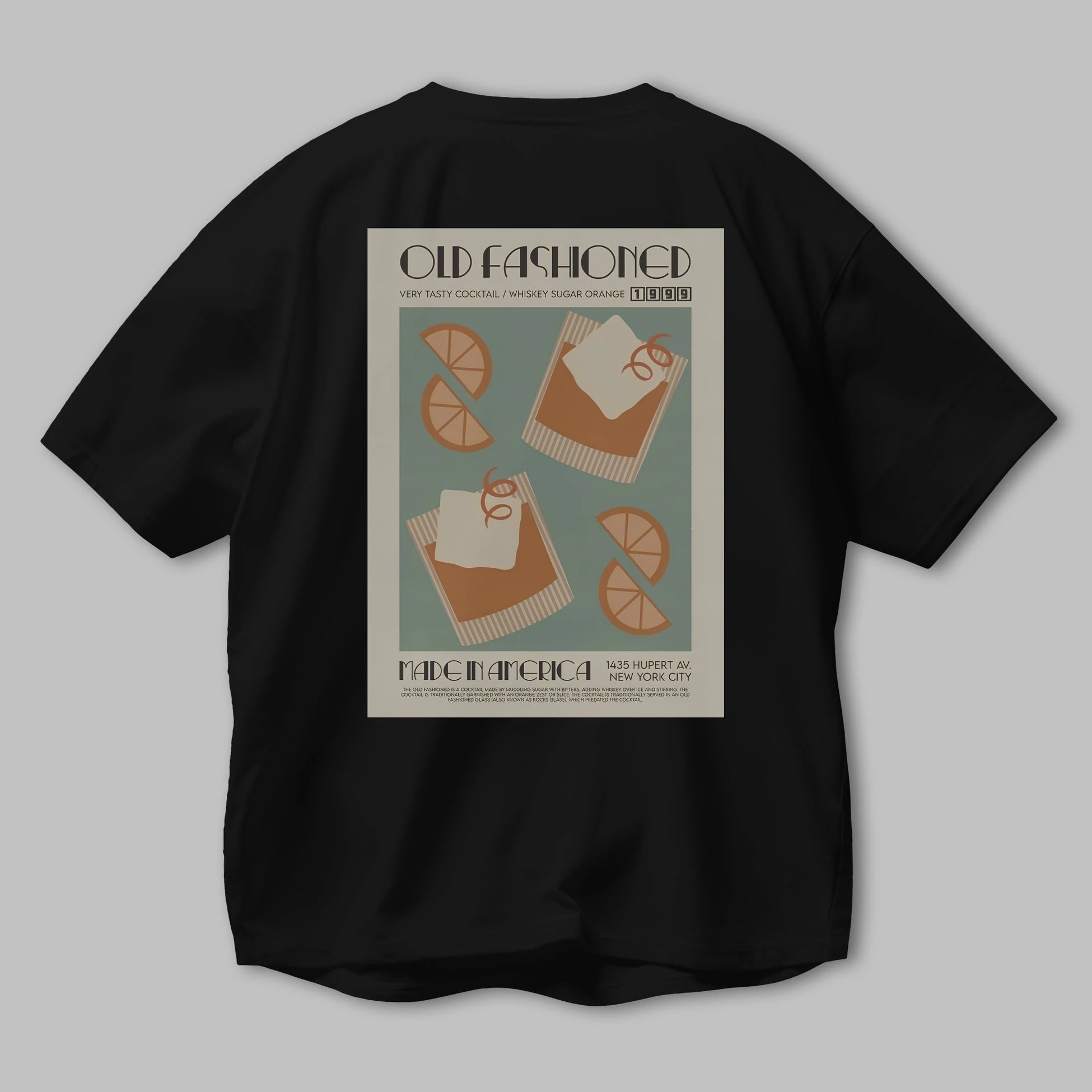 Old Fashioned 2 Arka Baskılı Oversize t-shirt Erkek Kadın Unisex %100 Pamuk Bisiklet Yaka tişort