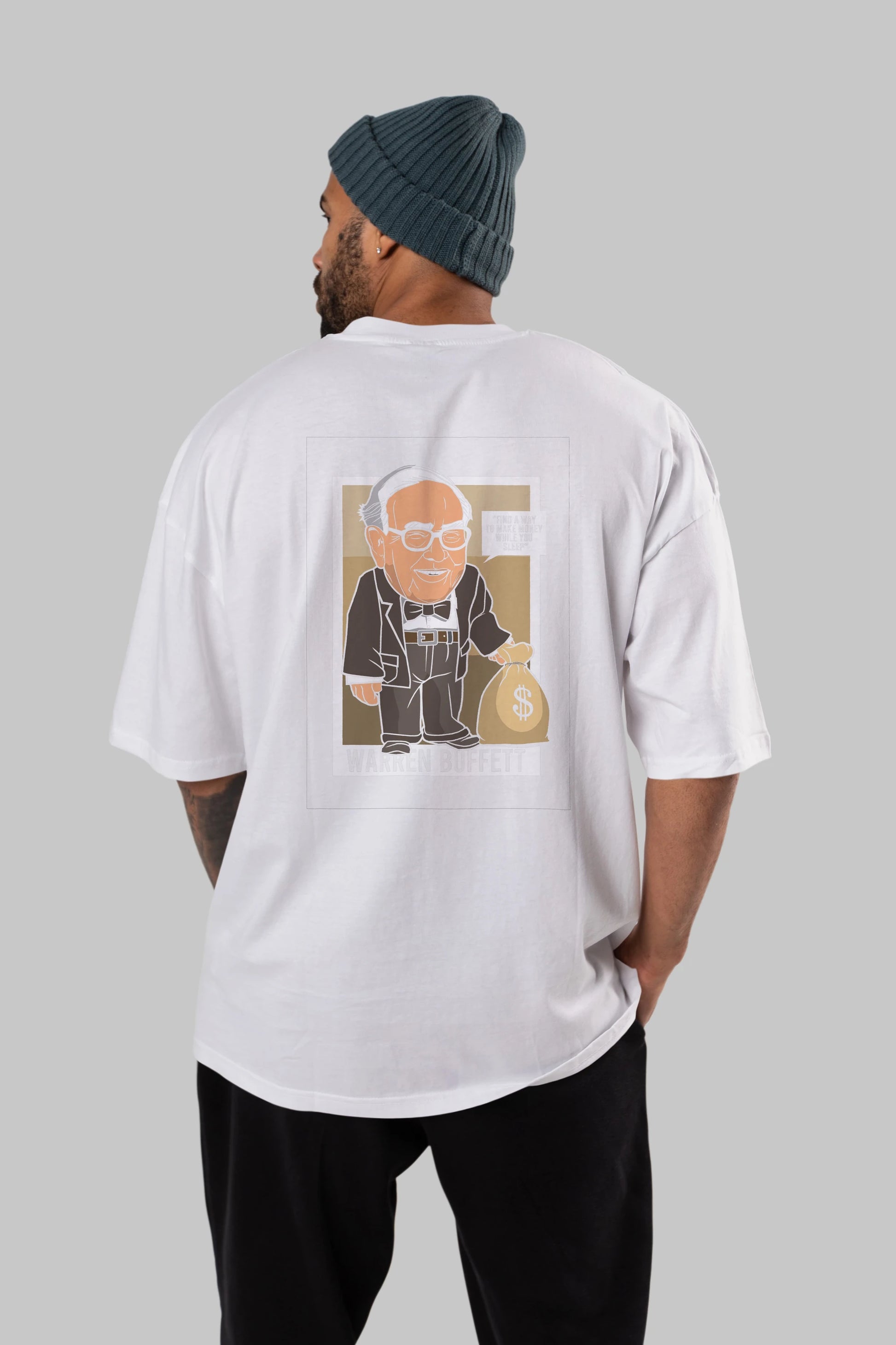 Warren Buffet Up Carl Arka Baskılı Oversize t-shirt Erkek Kadın Unisex %100 Pamuk tişort