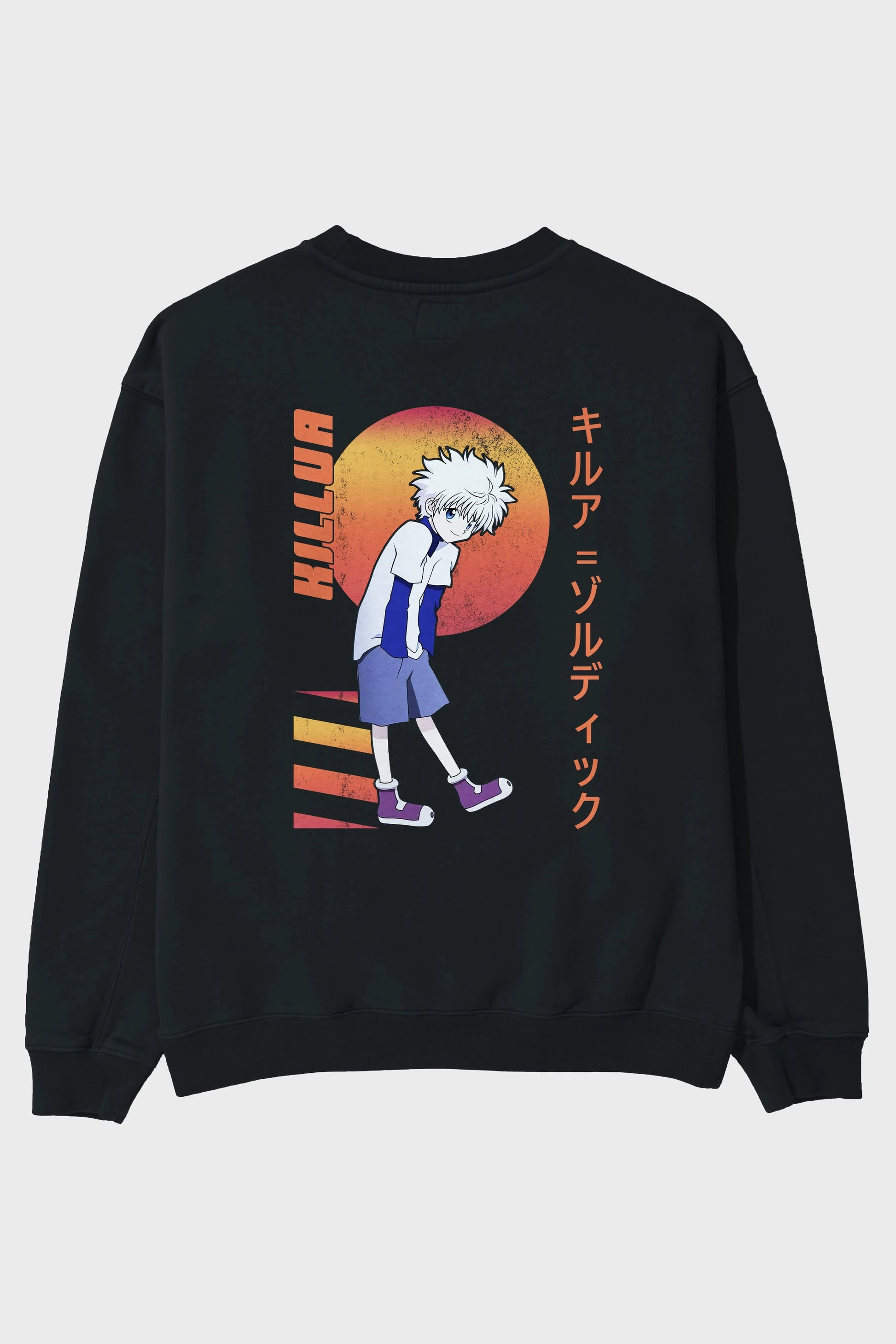 Killua Zoldyck 5 2 Anime Arka Baskılı Oversize Sweatshirt Erkek Kadın Unisex