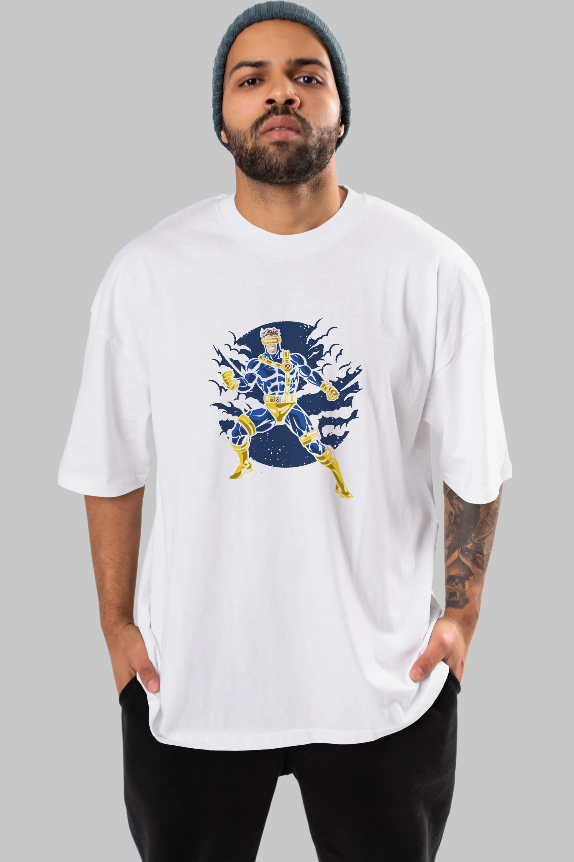 CYCLOPS Ön Baskılı Oversize t-shirt Erkek Kadın Unisex %100 Pamuk tişort