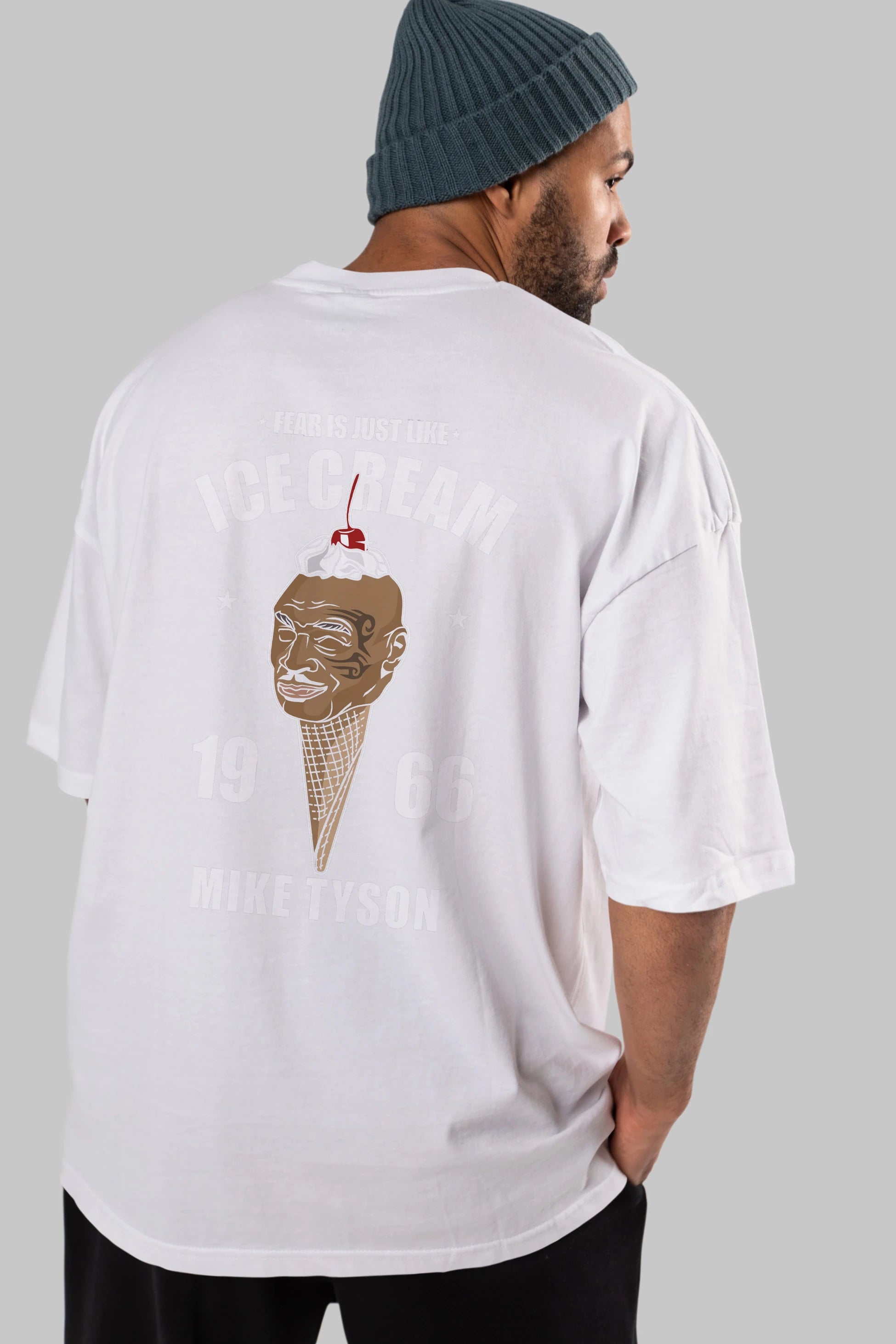 Tyson Ice Cream Arka Baskılı Oversize t-shirt Erkek Kadın Unisex %100 Pamuk tişort