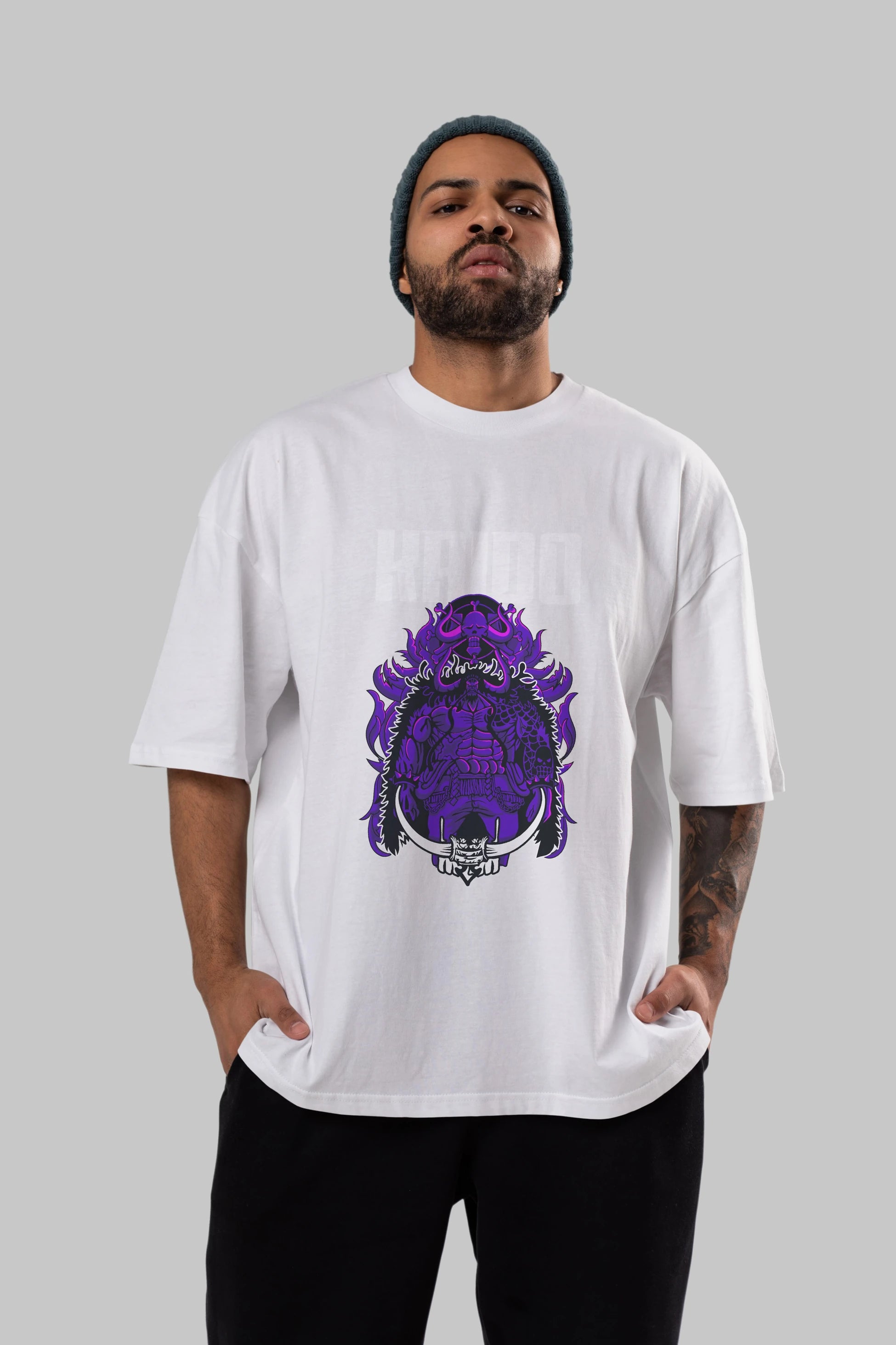 Kaido Anime Ön Baskılı Oversize t-shirt Erkek Kadın Unisex