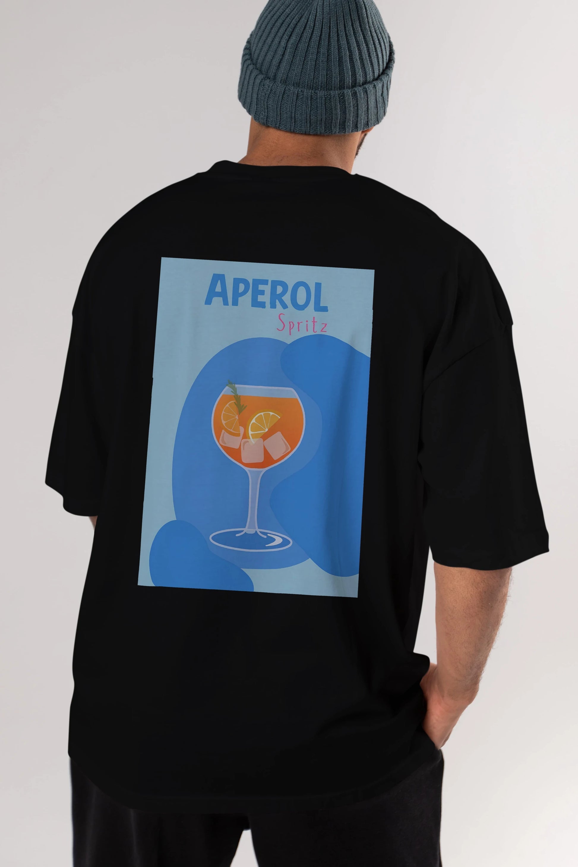 Aperol Spritz 10 Arka Baskılı Oversize t-shirt Erkek Kadın Unisex %100 Pamuk Bisiklet Yaka tişort