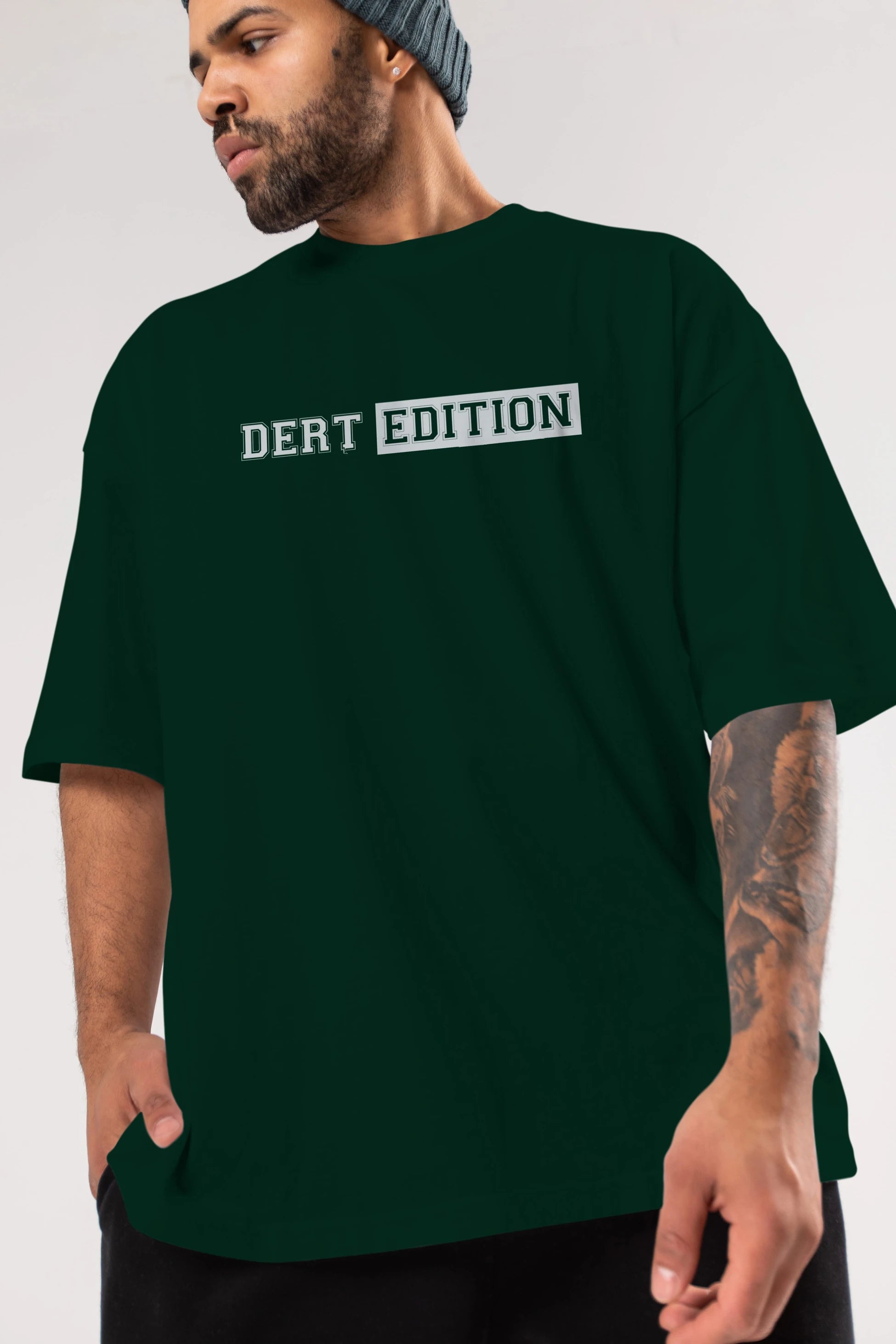 Dert Edition Ön Baskılı Oversize t-shirt %100 pamuk Erkek Kadın Unisex